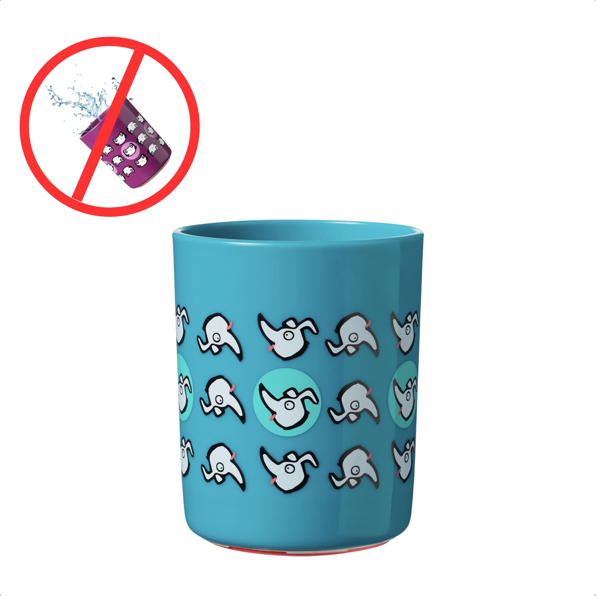 Copo Infantil Anti-queda No Knock 190 ML Difícil de Derrubar Azul Cachorrinhos - Multikids