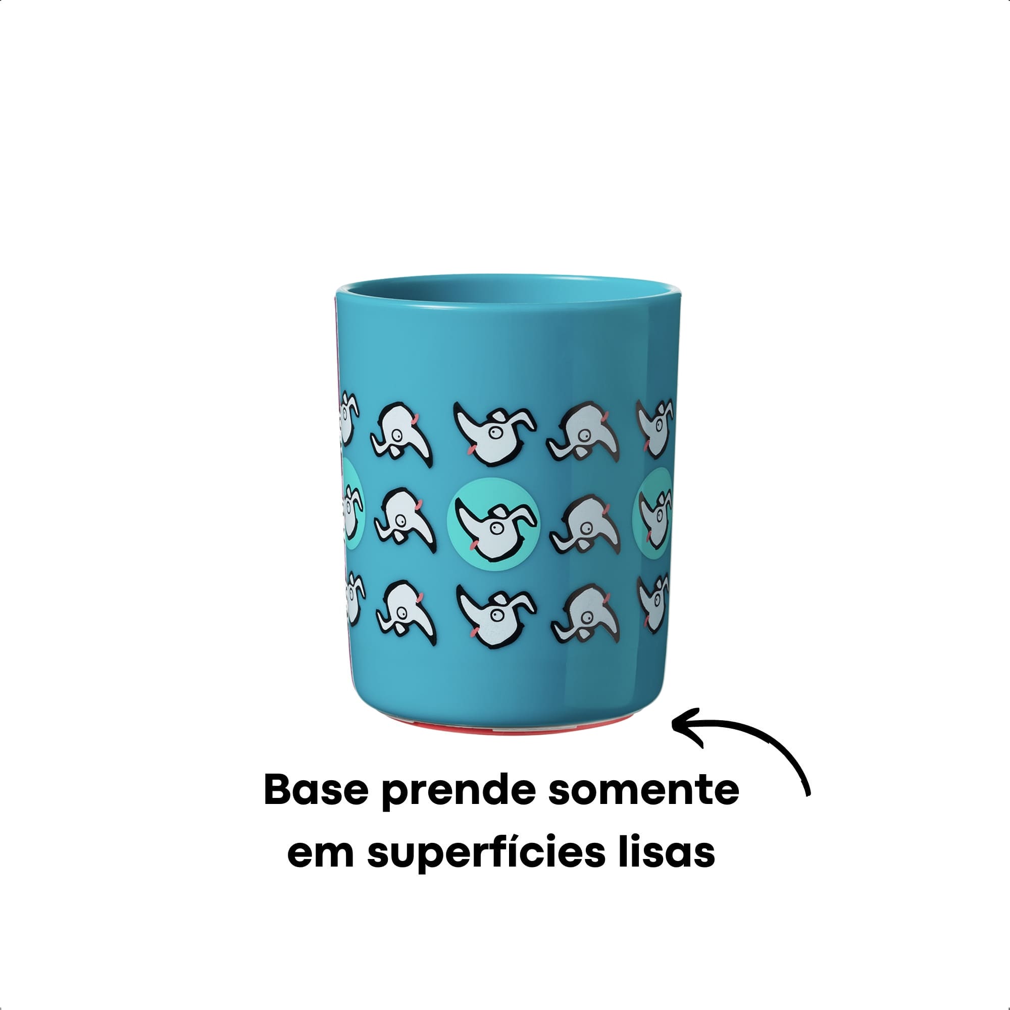Copo Infantil Anti-queda No Knock 190 ML Difícil de Derrubar Azul Cachorrinhos - Multikids