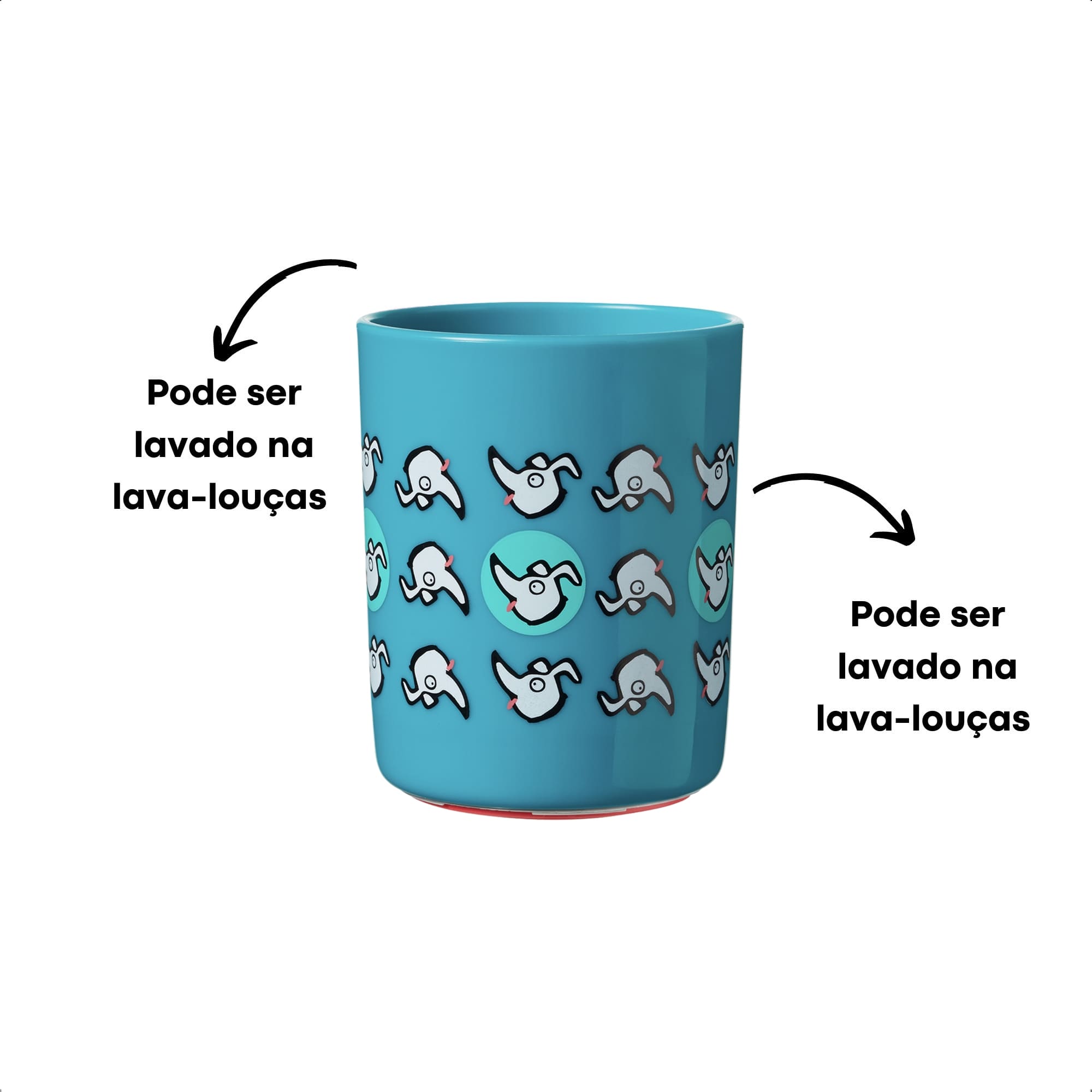 Copo Infantil Anti-queda No Knock 190 ML Difícil de Derrubar Azul Cachorrinhos - Multikids