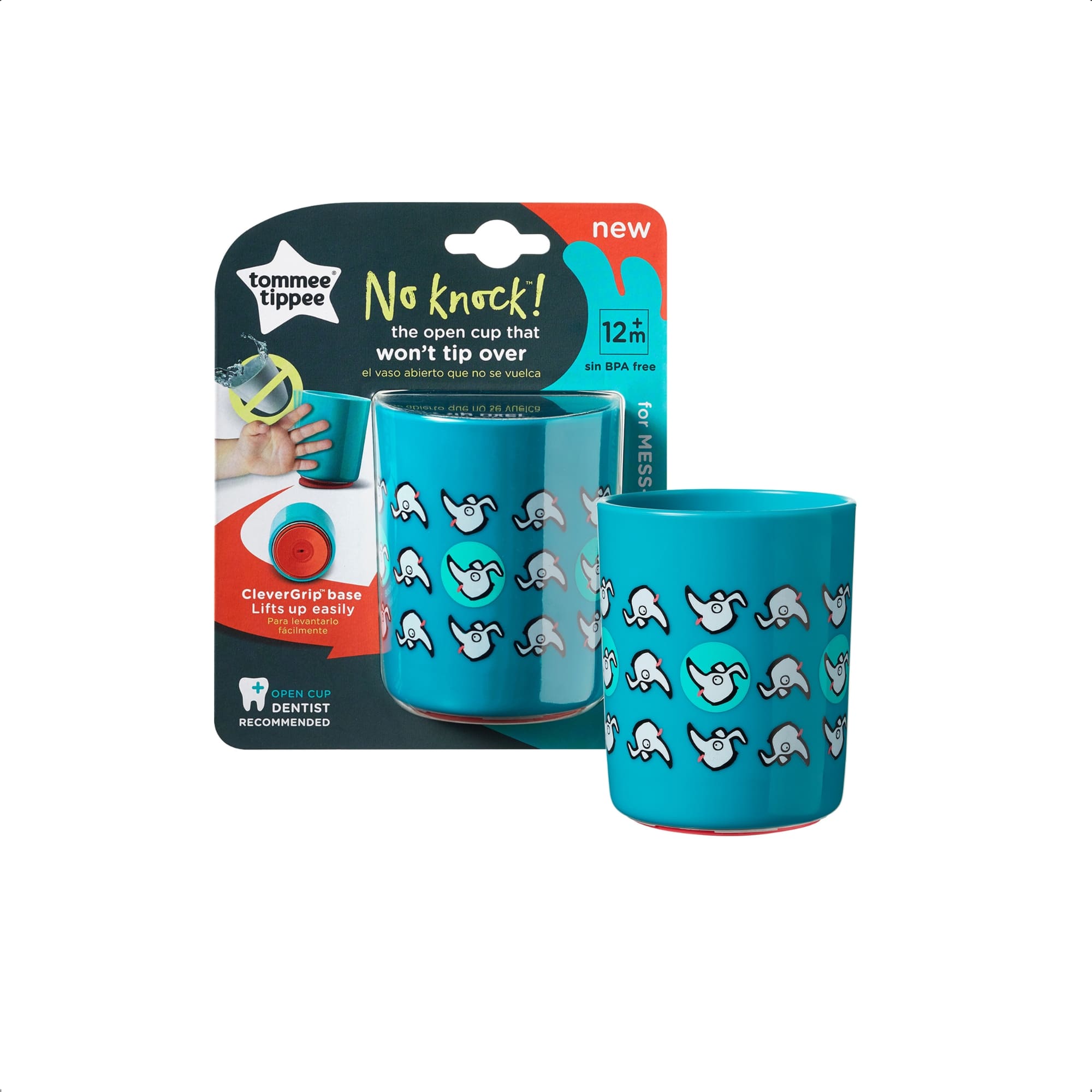 Copo Infantil Anti-queda No Knock 190 ML Difícil de Derrubar Azul Cachorrinhos - Multikids