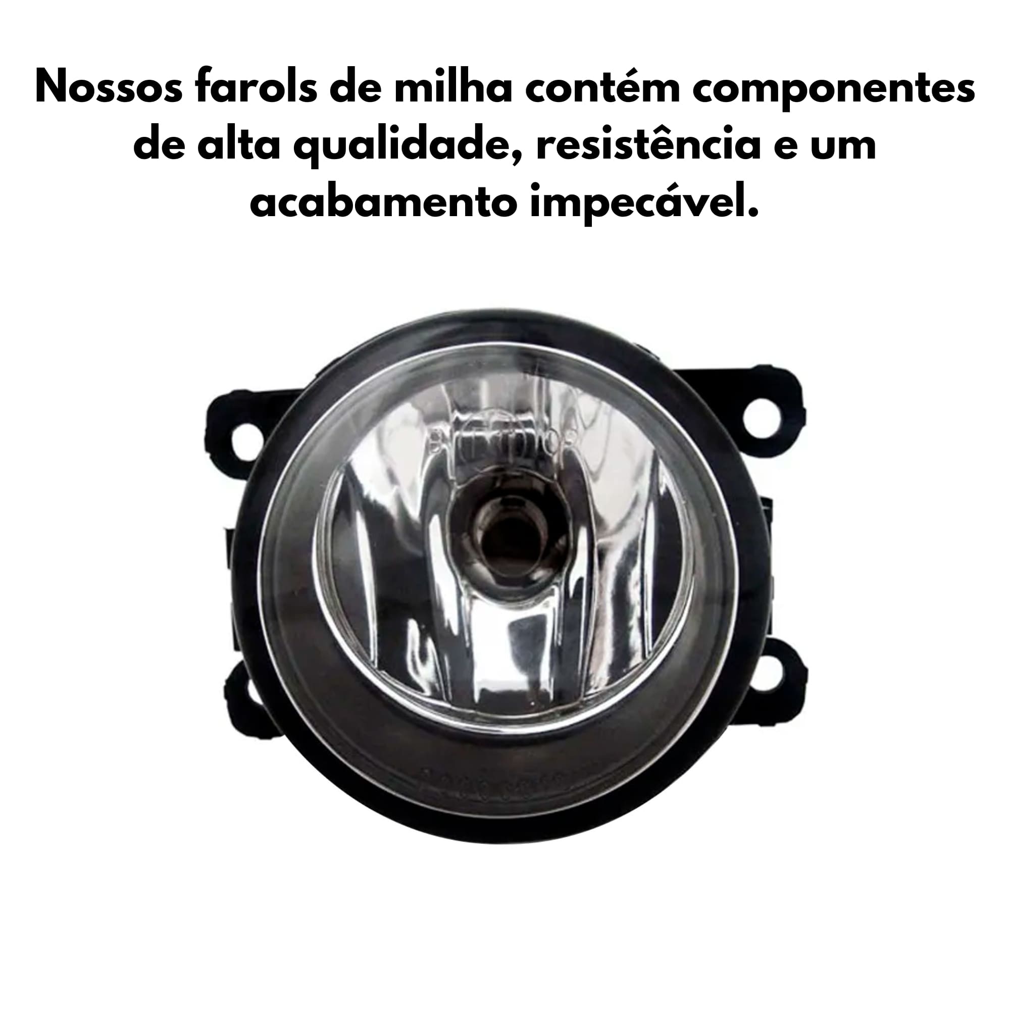 Farol de Milha Auxiliar Universal Direto Policarbonato Aro Prata Suits - FUN100