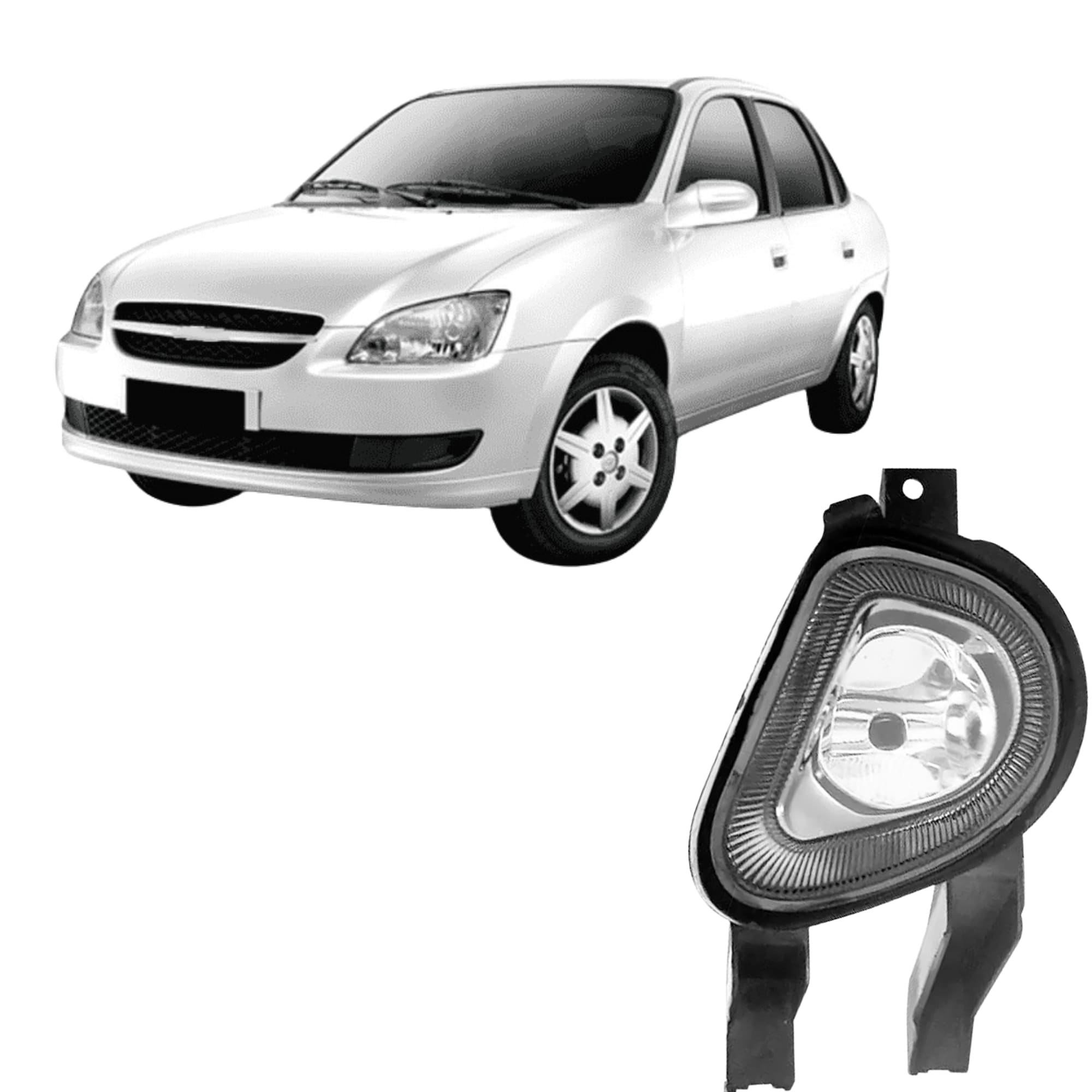 Farol de Milha Lado Esquerdo Corsa Pick-Up Wagon 00/02 Sedan Hatch 99/02 Classic 03/10 Suits - FUN201