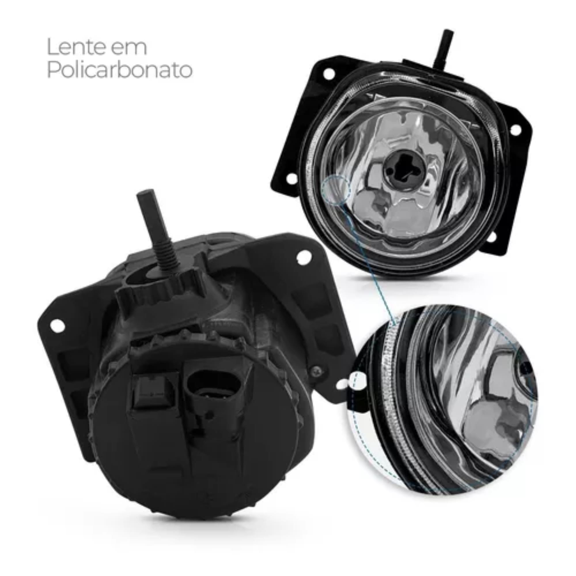 Farol de Milha Auxiliar Unitário Fiat com Suporte Universal Carro/Caminhonete Suits - FUN240