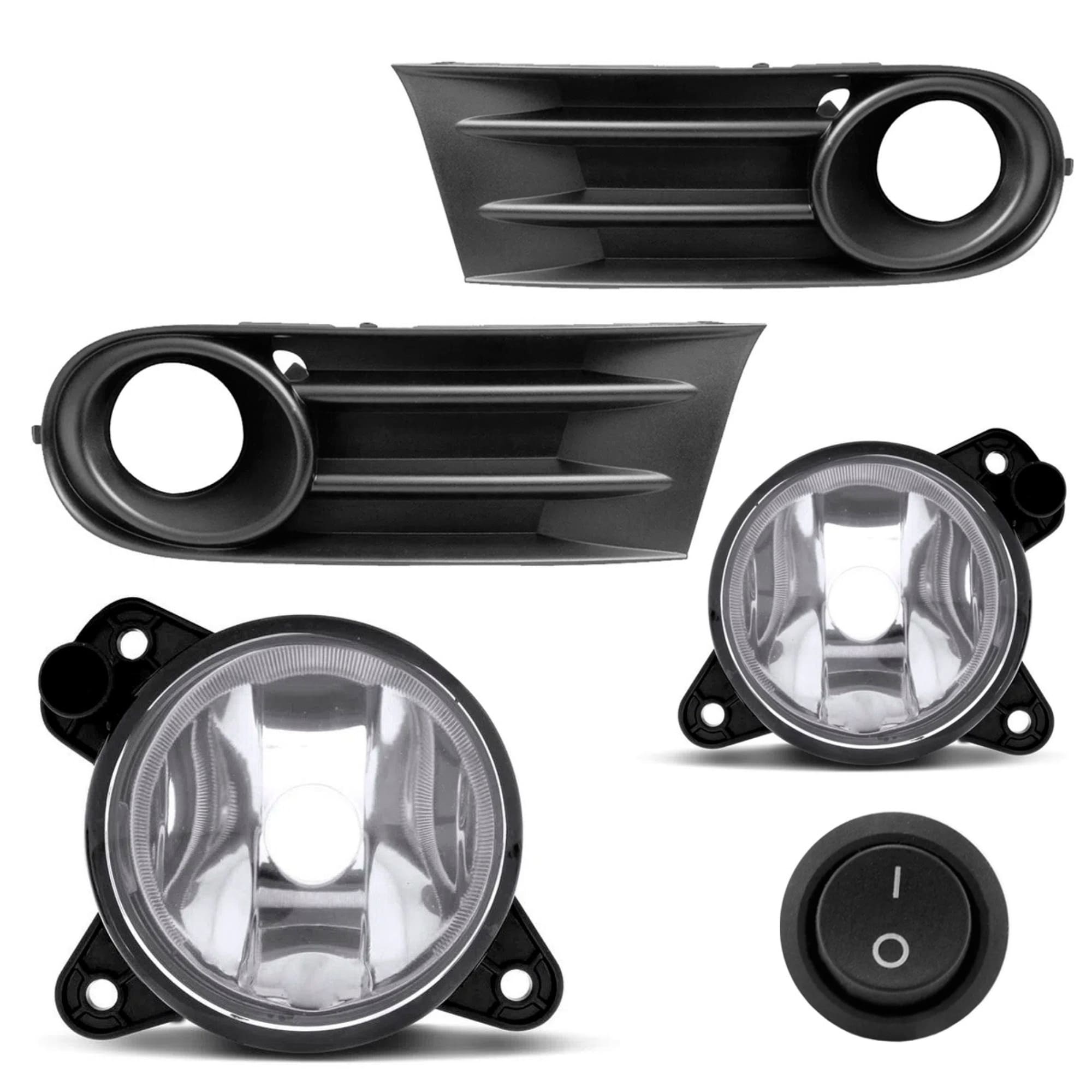 Kit Farol de Milha Gol/Saveiro G5 2009 a 2012 Moldura Preta c/ Botão Tic Tac 2 Pinos Suits - STS031VW