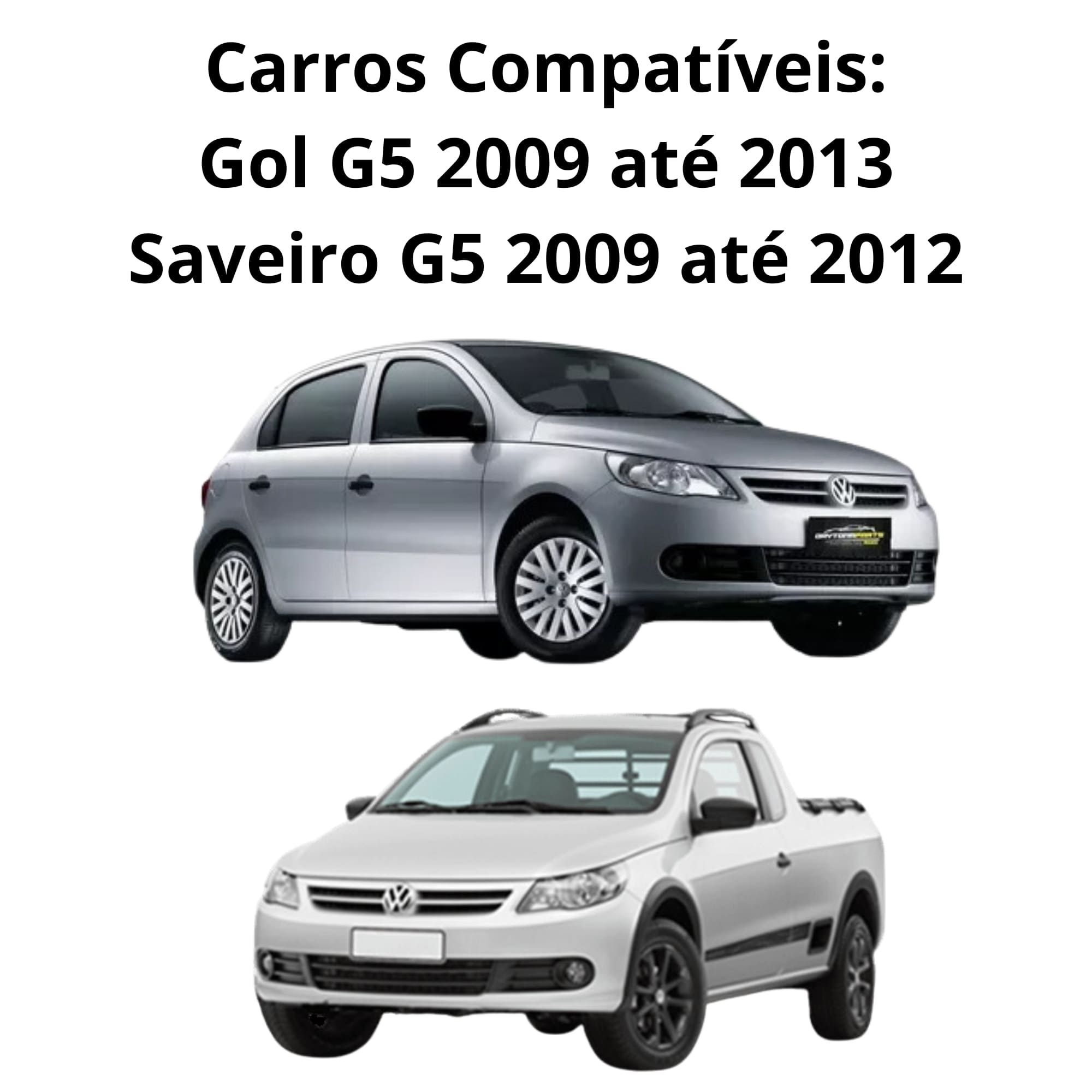Kit Farol de Milha Gol/Saveiro G5 2009 a 2012 Moldura Preta c/ Botão Tic Tac 2 Pinos Suits - STS031VW