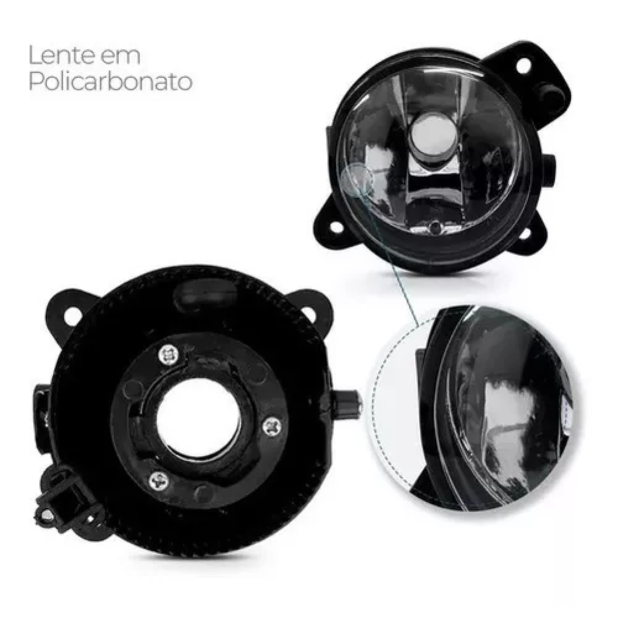 Kit Farol de Milha Saveiro G6 2013 a 2016 Moldura Preta Botão Tic Tac 2 Pinos Suits - STS043VW