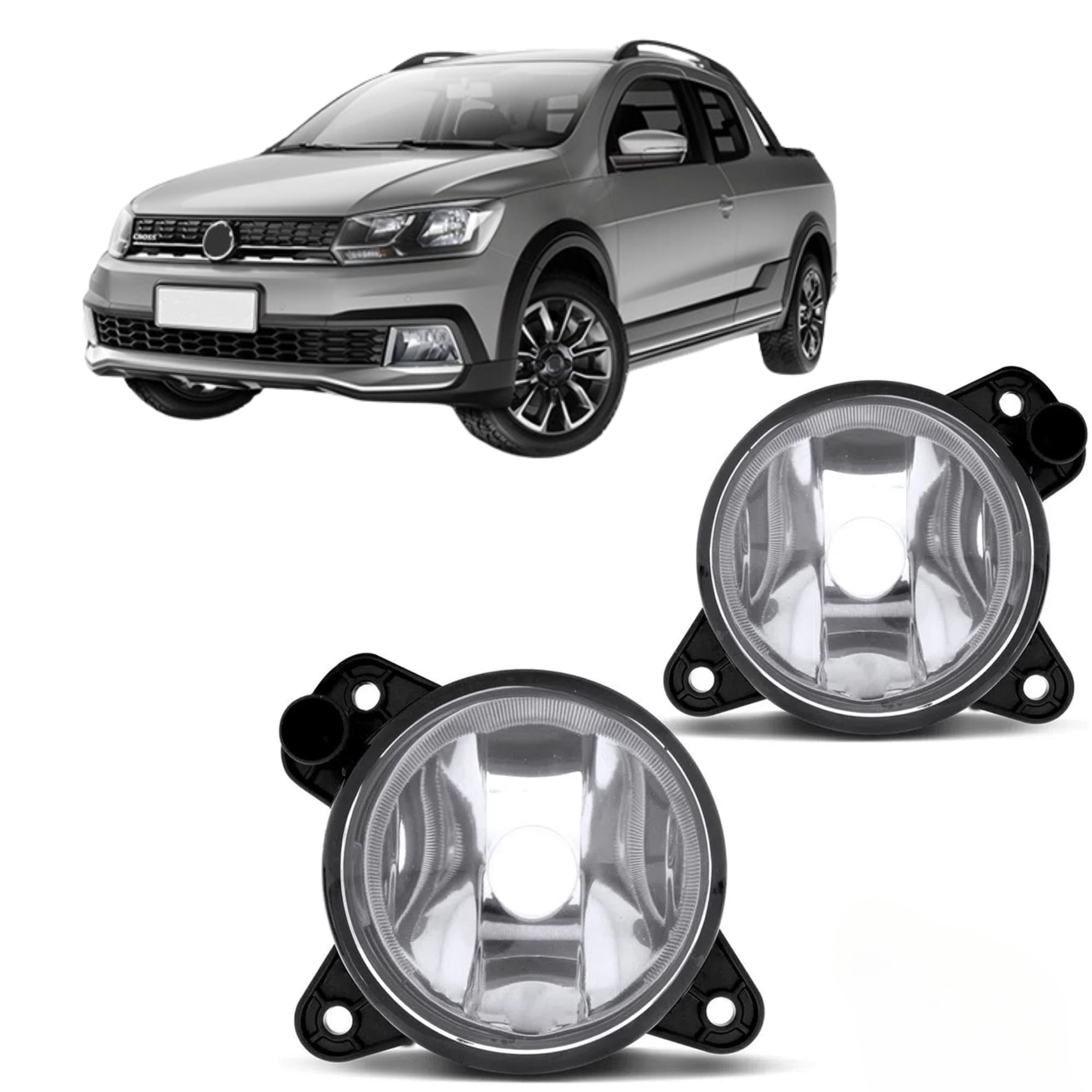 Kit Farol de Milha Saveiro G6 2013 a 2016 sem Moldura Botão Tic Tac 2 Pinos Suits - STS046VW
