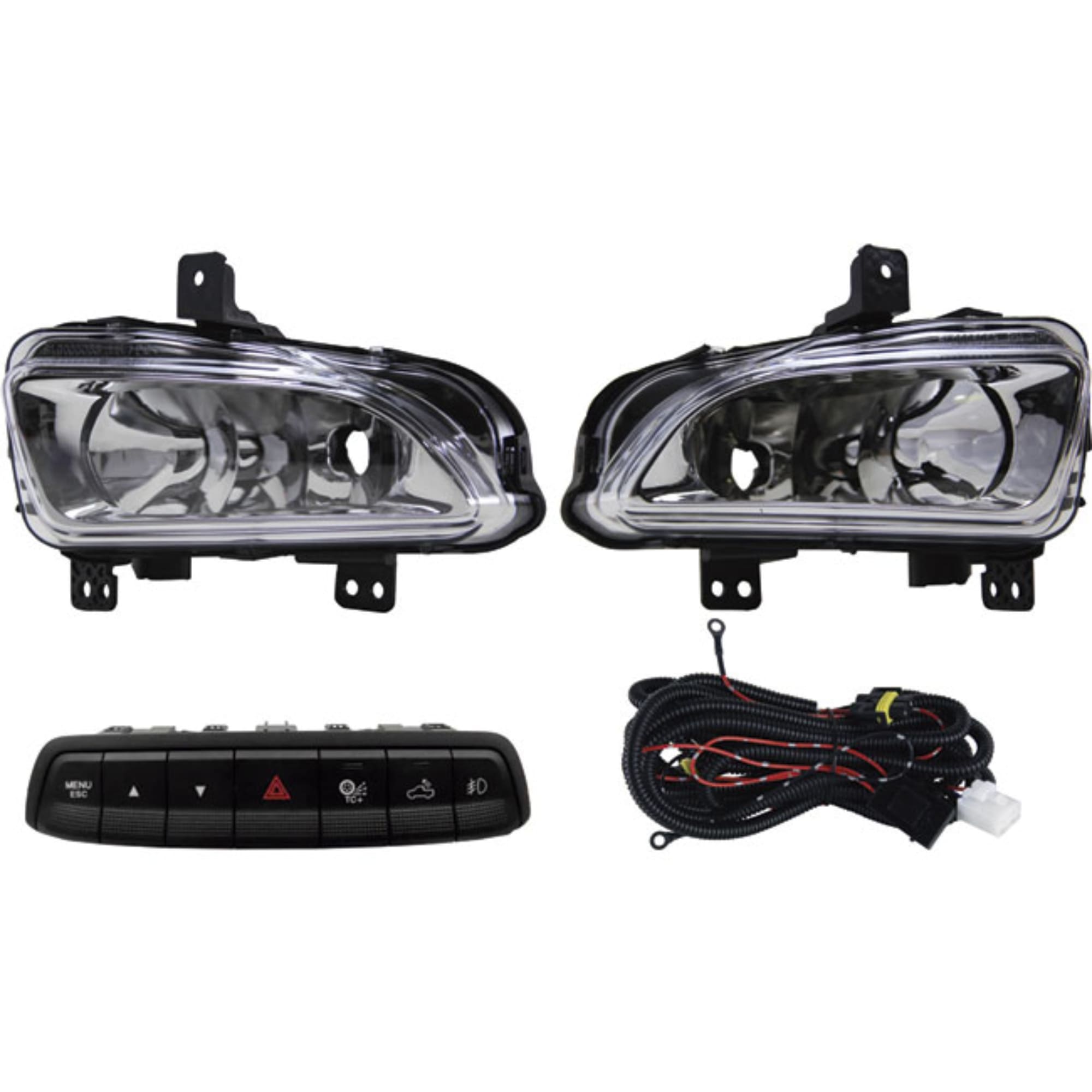 Kit Farol de Milha Strada 2020 a 2022 Lente Acrílico Endurance Botão Original Suits - STS132FT