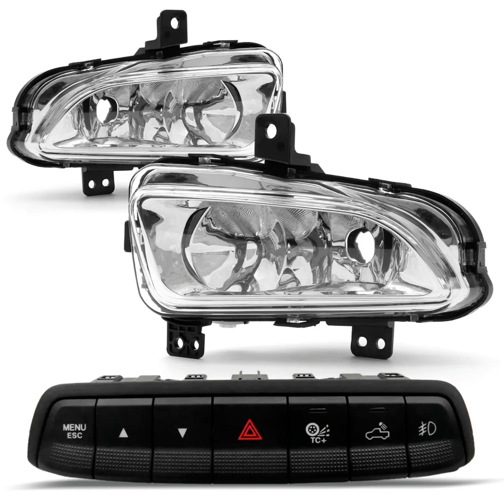 Kit Farol de Milha Strada 2020 a 2022 Lente Acrílico Endurance Botão Original Suits - STS132FT