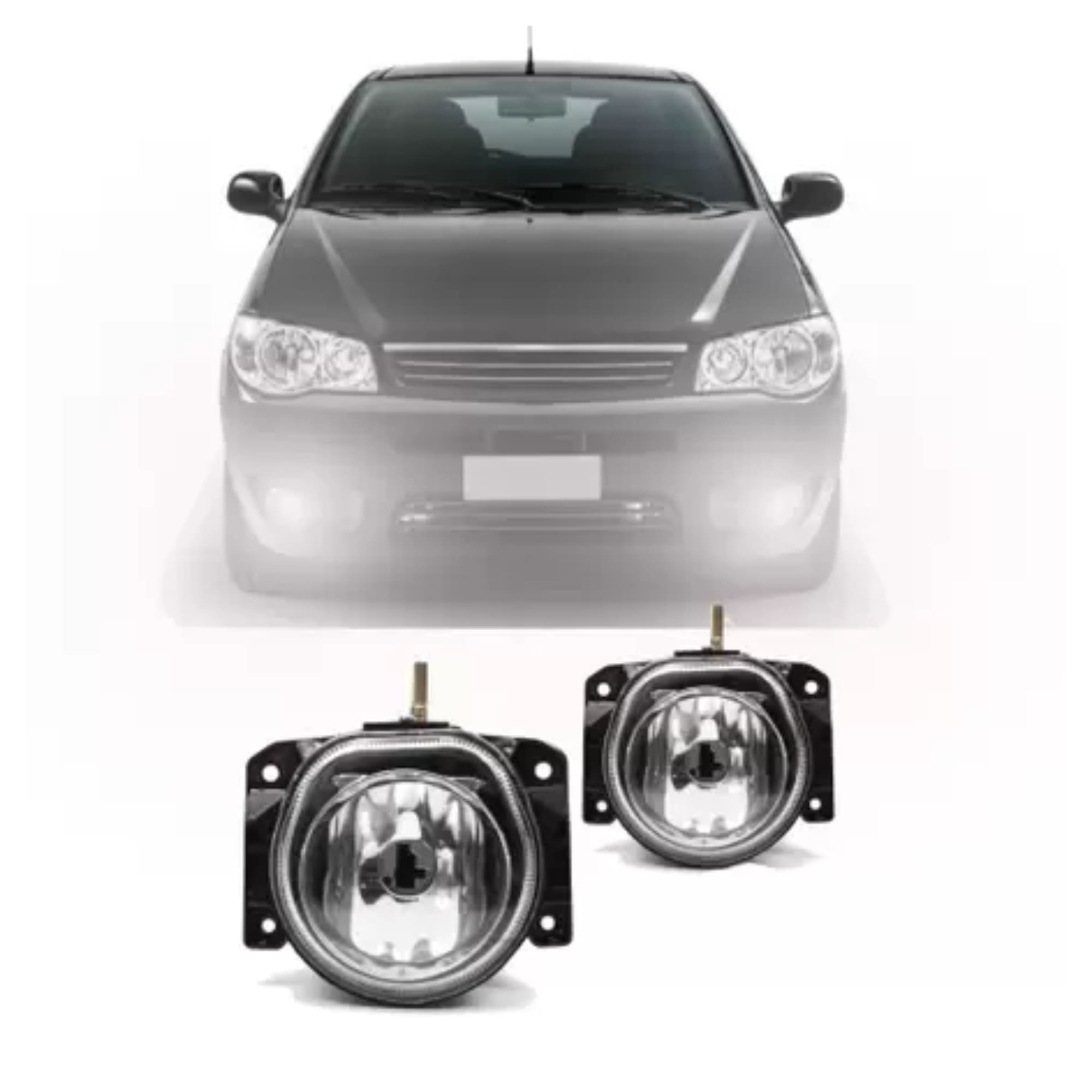 Kit Farol de Milha Palio Fire Economy Moldura Botão Alternativo Tic Tac 2 Pinos Suits - STS142FT