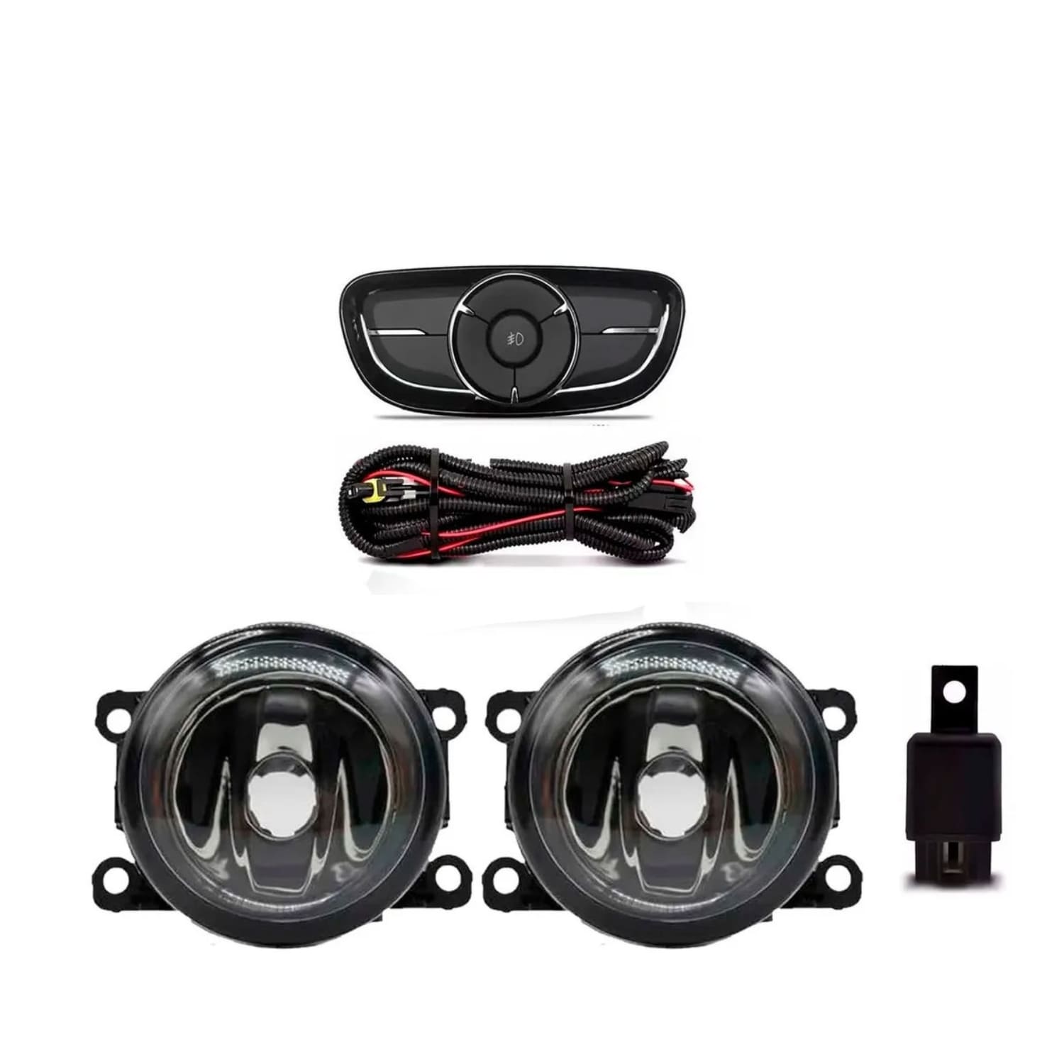 Kit Farol de Milha Argo/Cronos 17/22 Lente Vidro Aro Prata Botão Modelo Original Suits - STS147FT