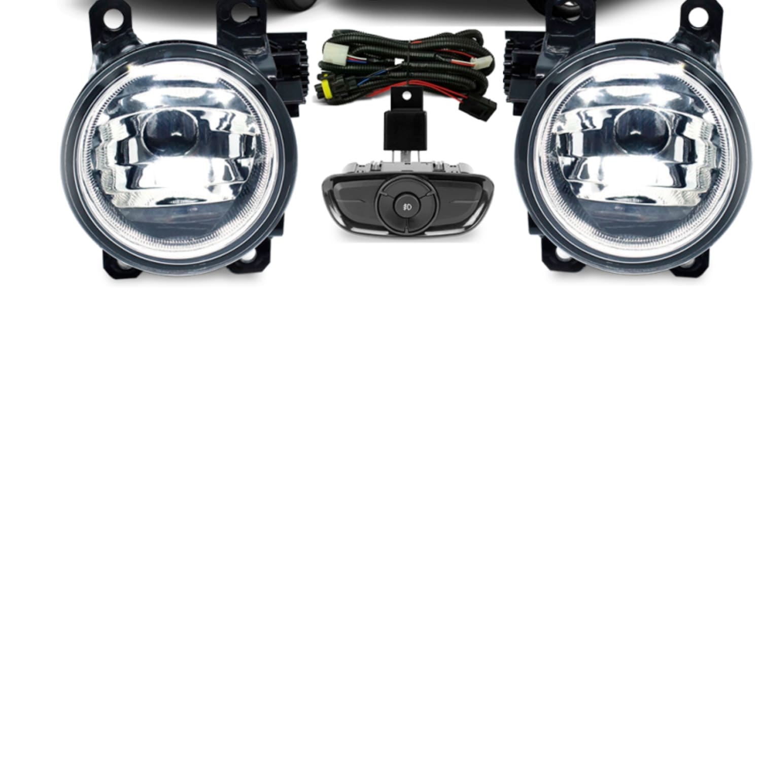 Kit Farol de Milha Argo/Cronos 17/22 Lente Vidro Aro Prata Botão Modelo Original Suits - STS147FT
