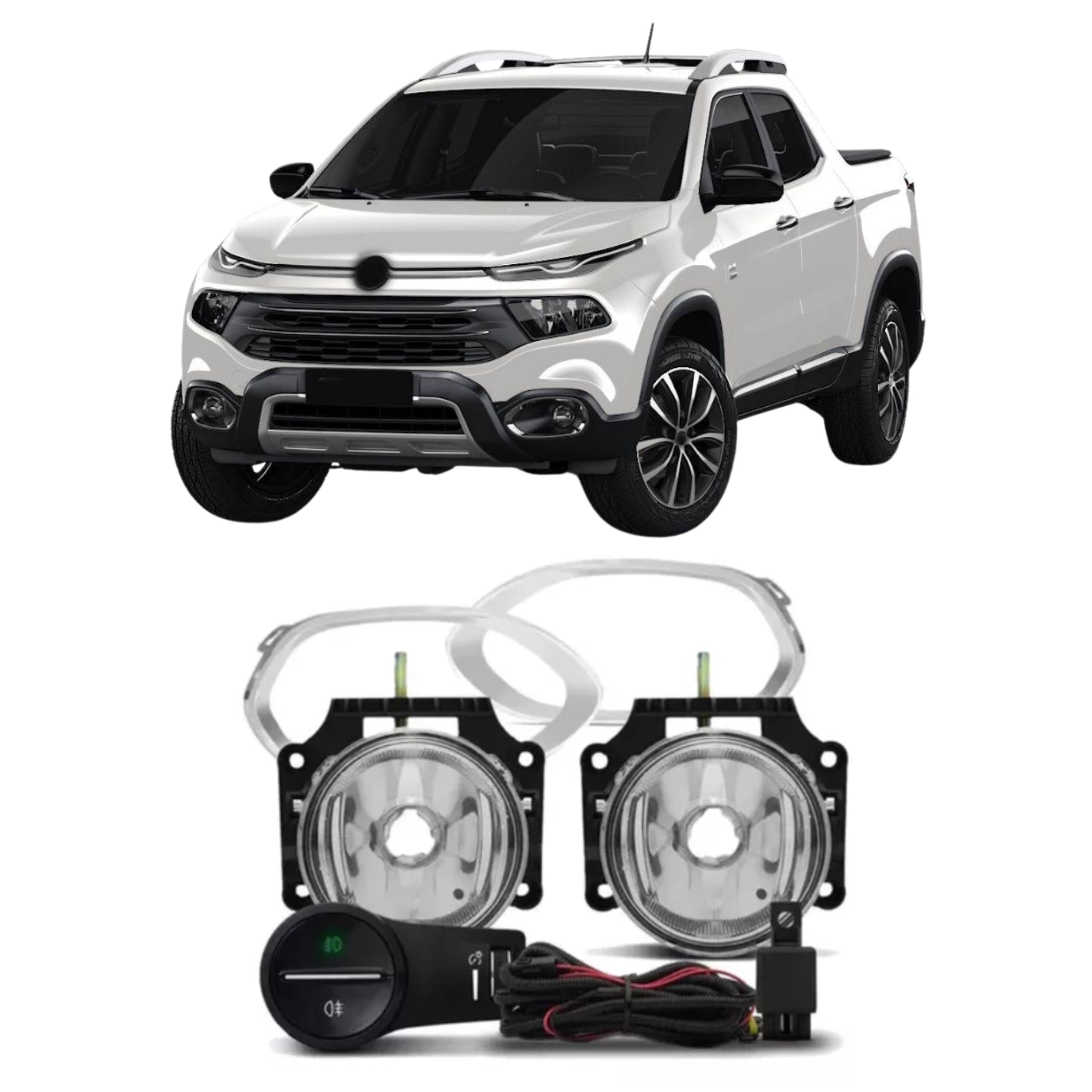 Kit Farol de Milha Toro 2016 + Lente de Vidro Sem Moldura Modelo Original Suits -  STS150FT
