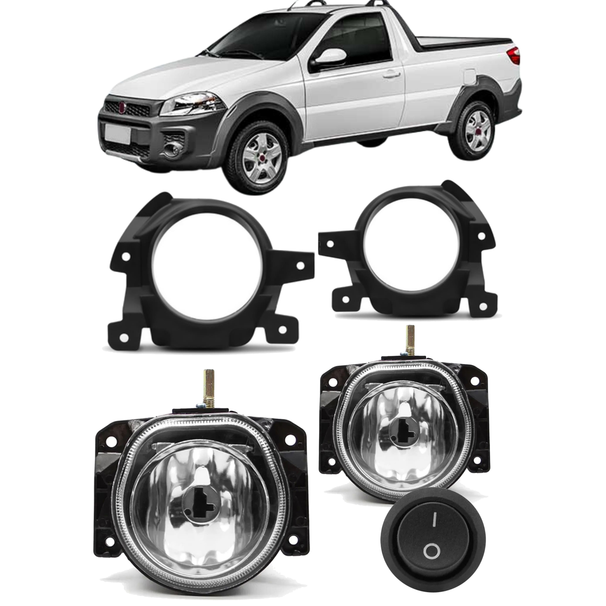 Kit Farol de Milha Strada Working 2014/2020 c/ Suporte INT BT TIC TAC s/ Led Suits - STS155FT