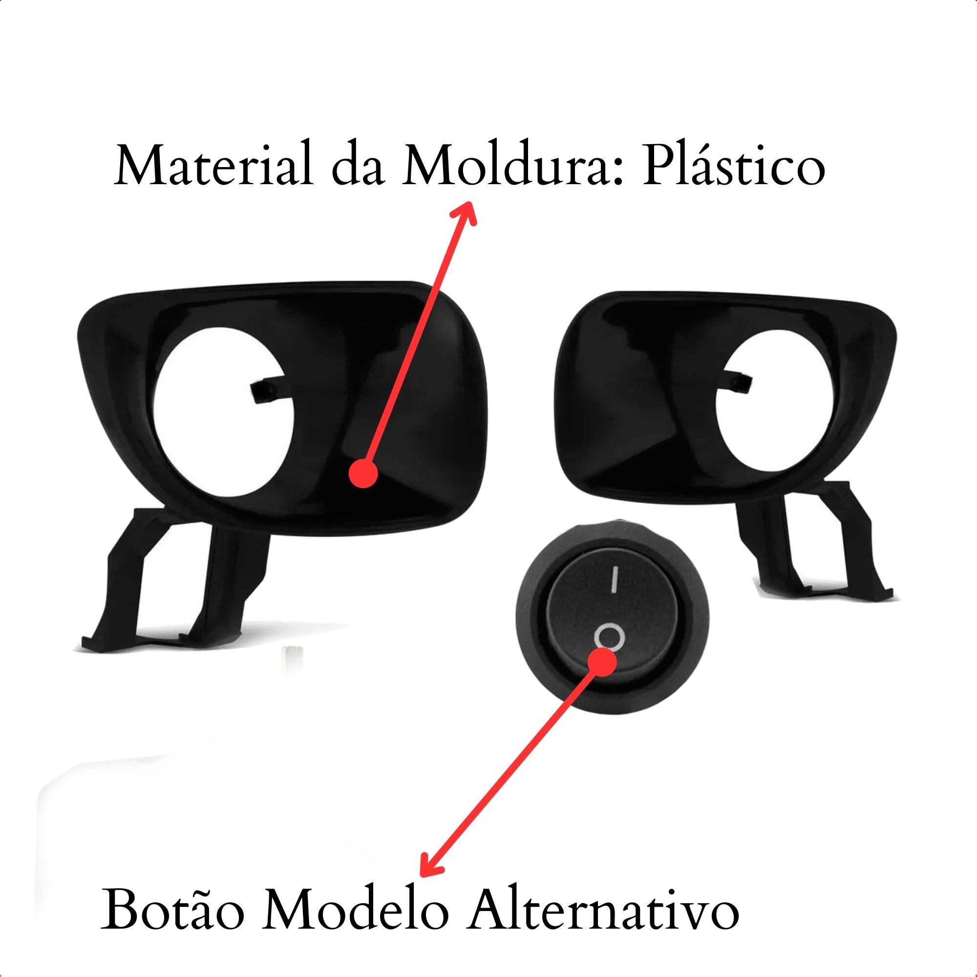 Kit Farol de Milha para Palio Weekend Strada e Trek com Moldura TicTac 2 Pinos Suits - STS166FT