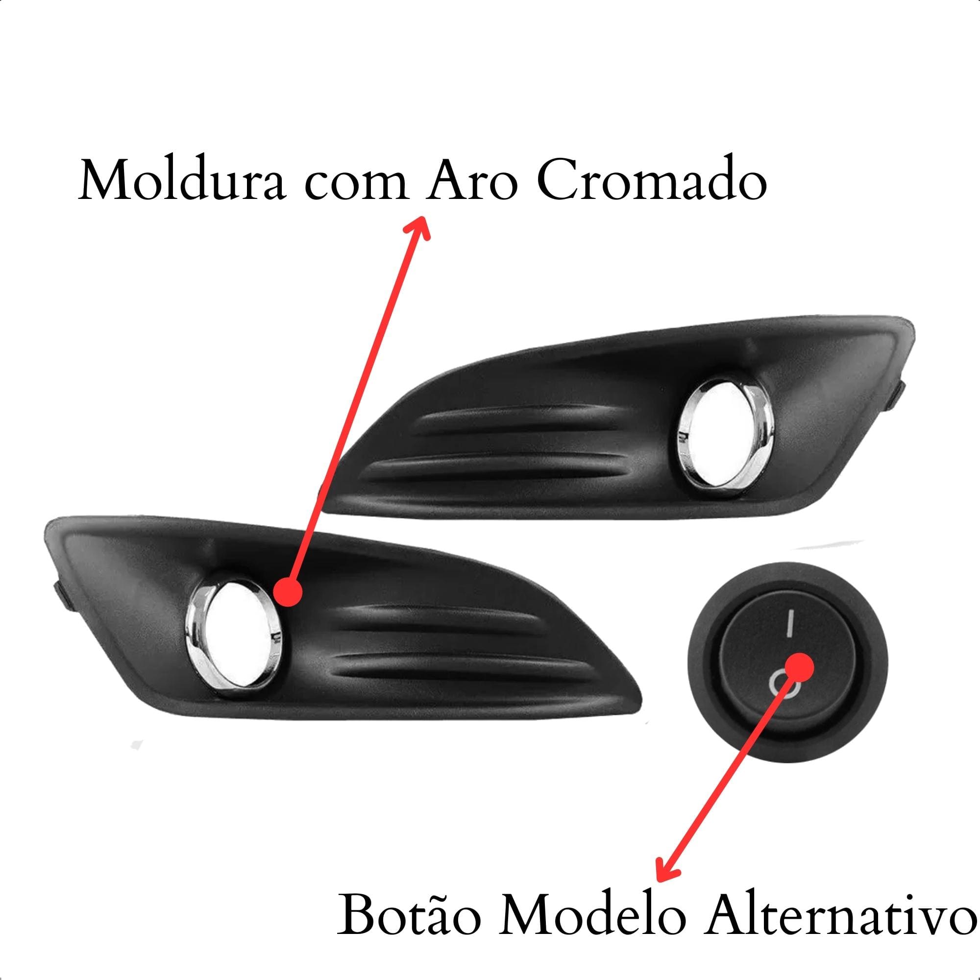 Kit Farol de Milha New Fiesta 2013 a 2016 Botão Modelo Alternativo TicTac sem Led Suits - STS440FD