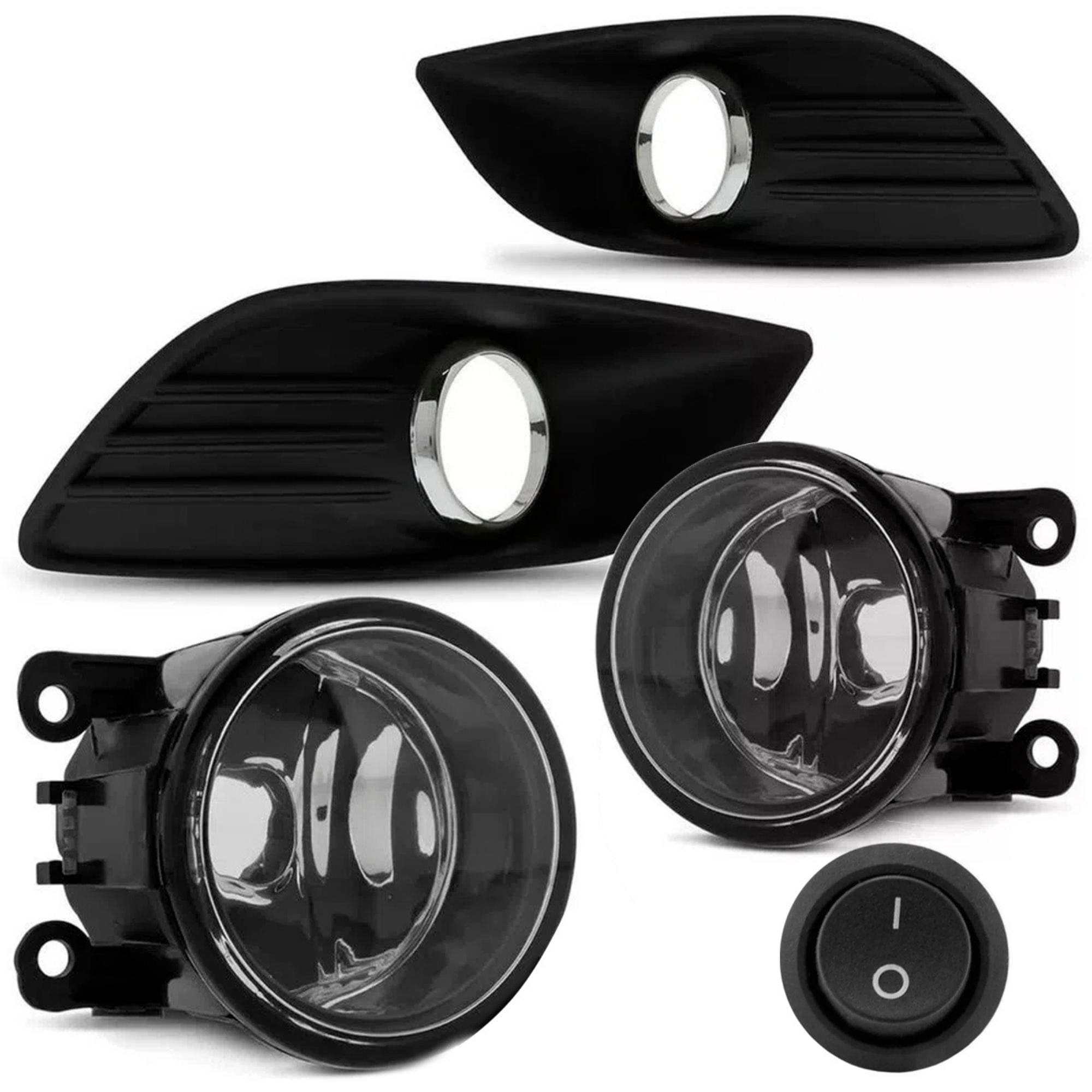 Kit Farol de Milha Focus 2009/2012 com Moldura Botão Alternativo TicTac 2 Pinos Suits - STS443FD