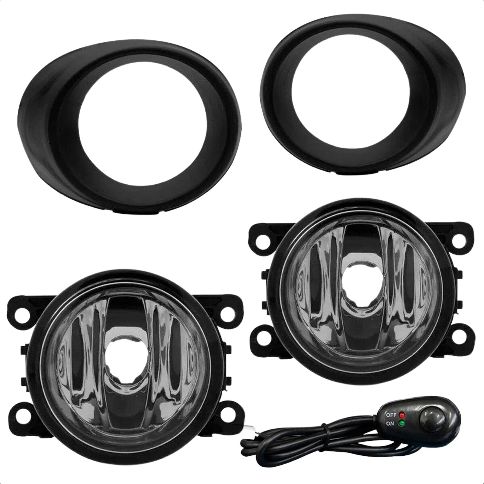 Kit Farol de Milha para Ford KA 2015 a 2018 Moldura Botão Alternativo TicTac 2 Pinos Suits - STS445FD