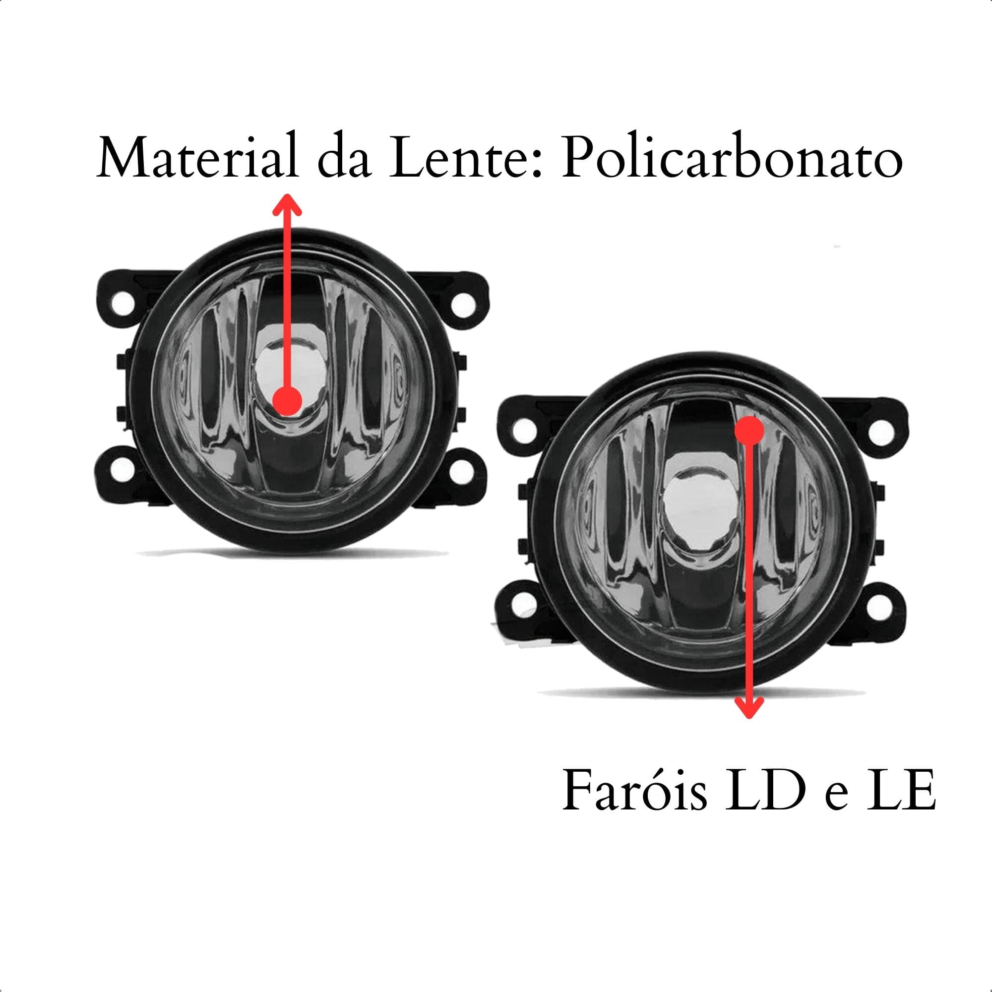 Kit Farol de Milha para Ford KA 2015 a 2018 Moldura Botão Alternativo TicTac 2 Pinos Suits - STS445FD