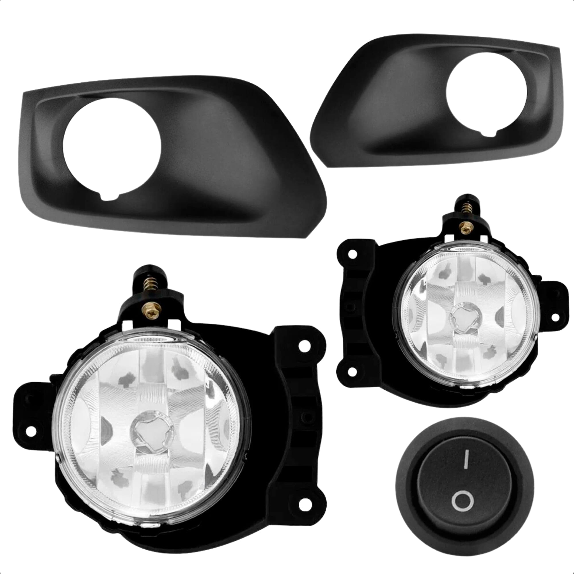 Kit Farol de Milha Ford KA 2012 2013 c/ Moldura Botão Alternativo Tic Tac 2 Pinos Suits - STS448FD