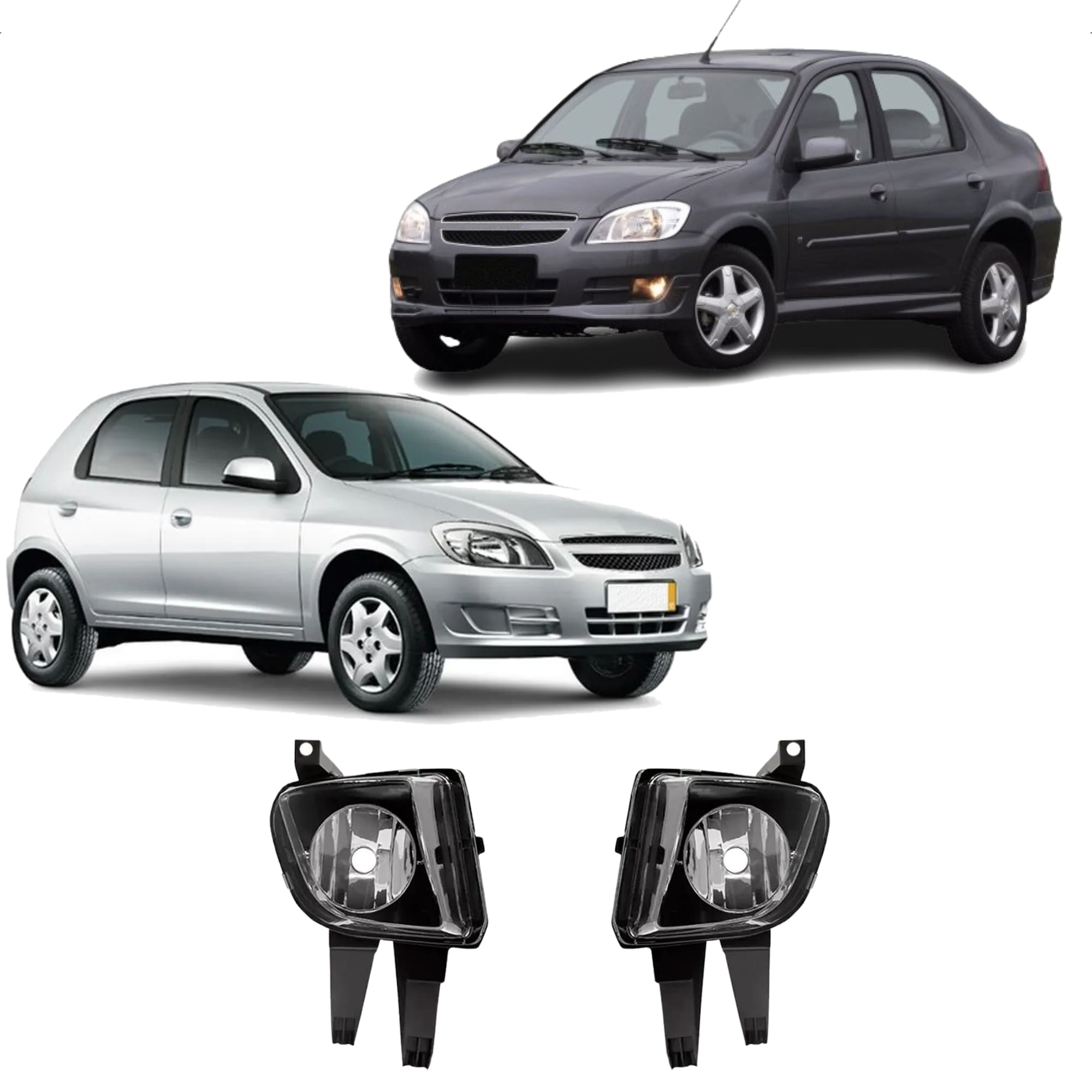 Kit Farol de Milha Celta 2007 a 2015 Prisma 2007 a 2012 Botão Alternativo Tic Tac sem LED Suits - STS702CV