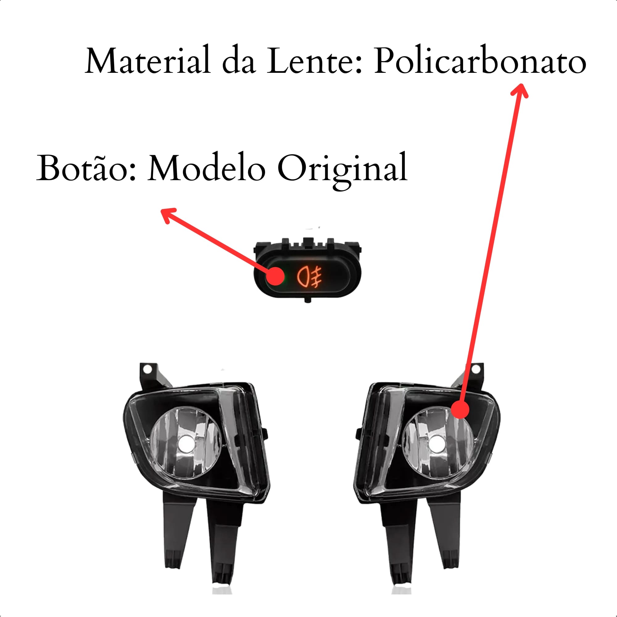 Kit Farol de Milha para Celta e Prisma 2007 a 2011 Botão Modelo Original Suits - STS710CV