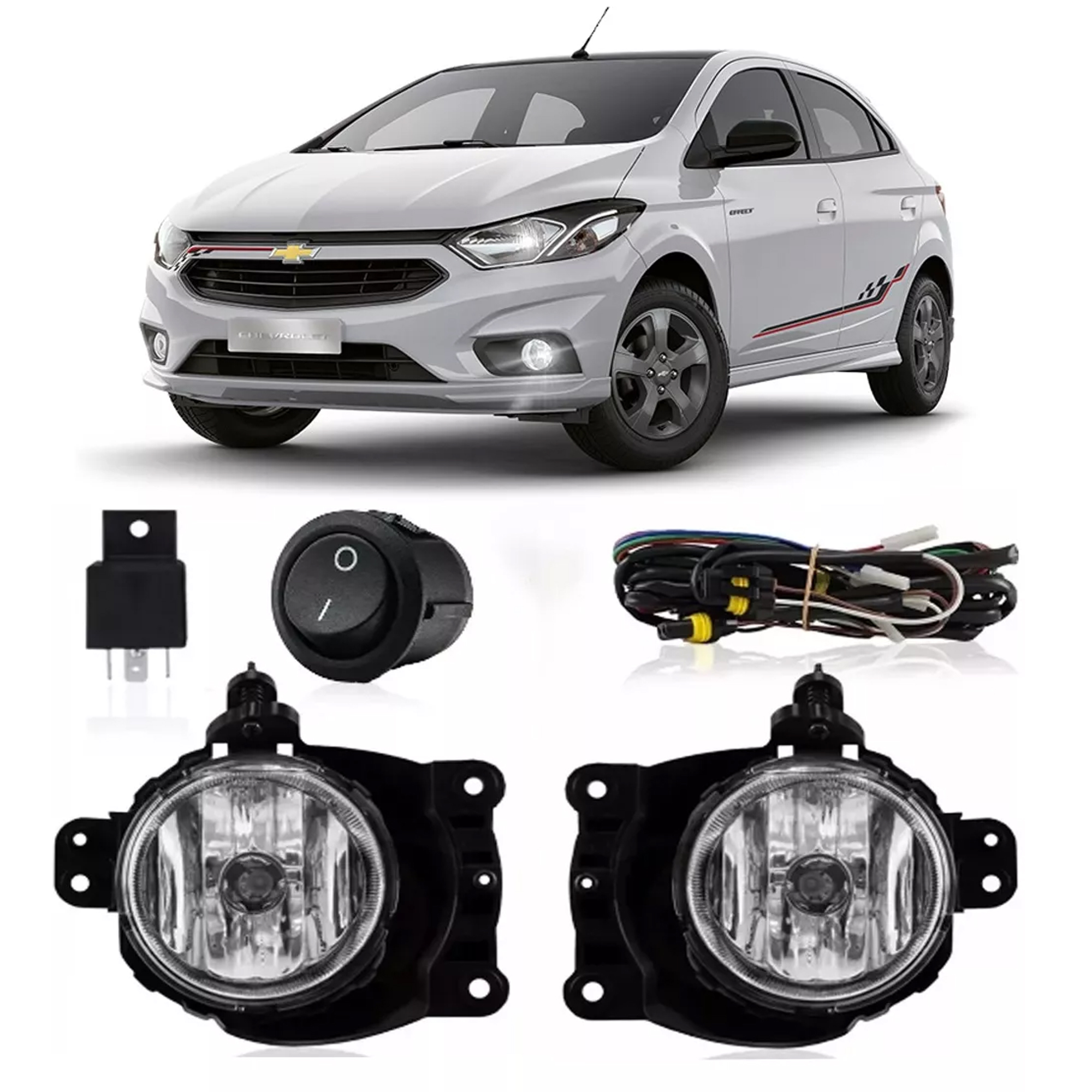 Kit Farol de Milha Onix Prisma Cobalt Spin sem Moldura Alternativo TicTac sem LED Suits - STS716CV