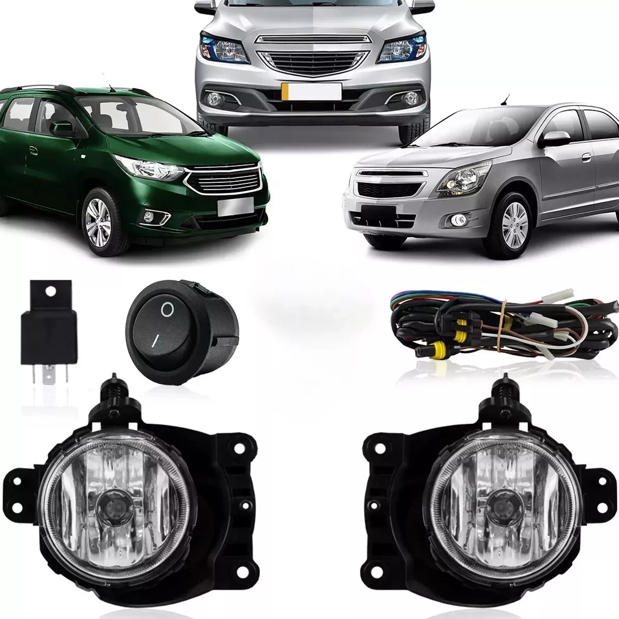 Kit Farol de Milha Onix Prisma Cobalt Spin sem Moldura Alternativo TicTac sem LED Suits - STS716CV