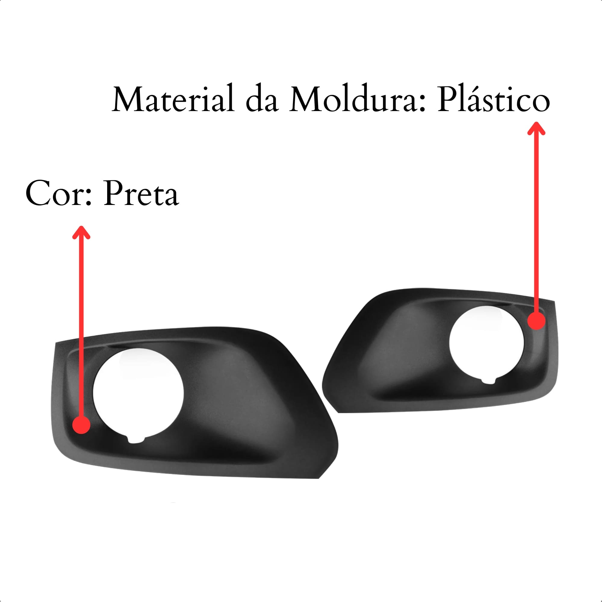 Kit Farol de Milha Onix LT e Prisma 2017 a 2019 Moldura Botão Alternativo Tic Tac 2 Pinos Suits - STS754CV