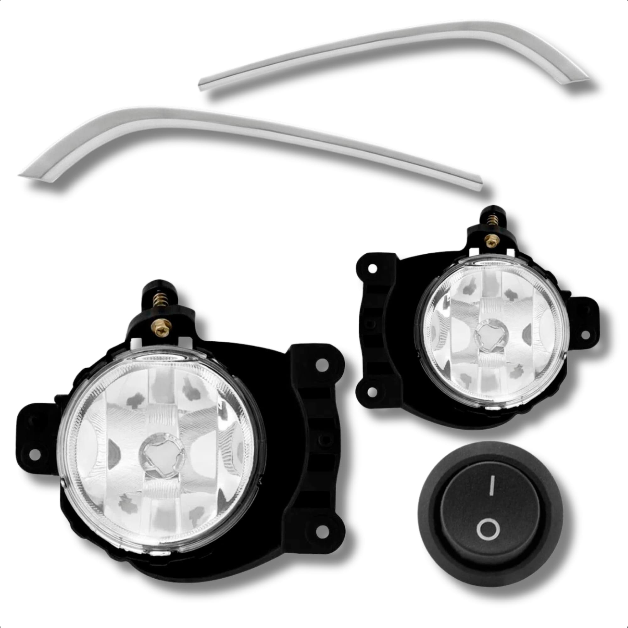 Kit Farol de Milha Onix 2012 a 2014 Prisma 2013 a 2015 Filete Cromo Botão TicTac sem LED Suits - STS761CV