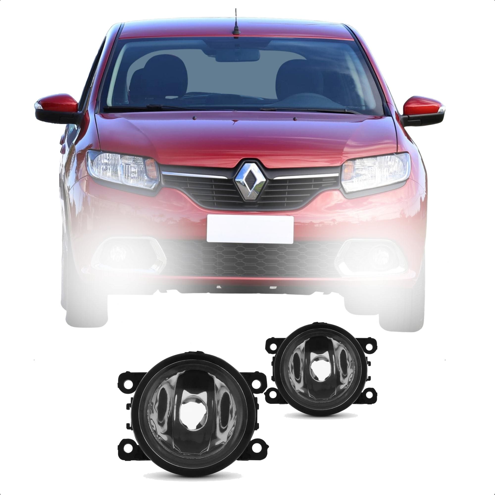 Kit Farol de Milha Sandero 2015 a 2017 Moldura Cromo e Botão Tic Tac Alternativo Suits - STS934RN