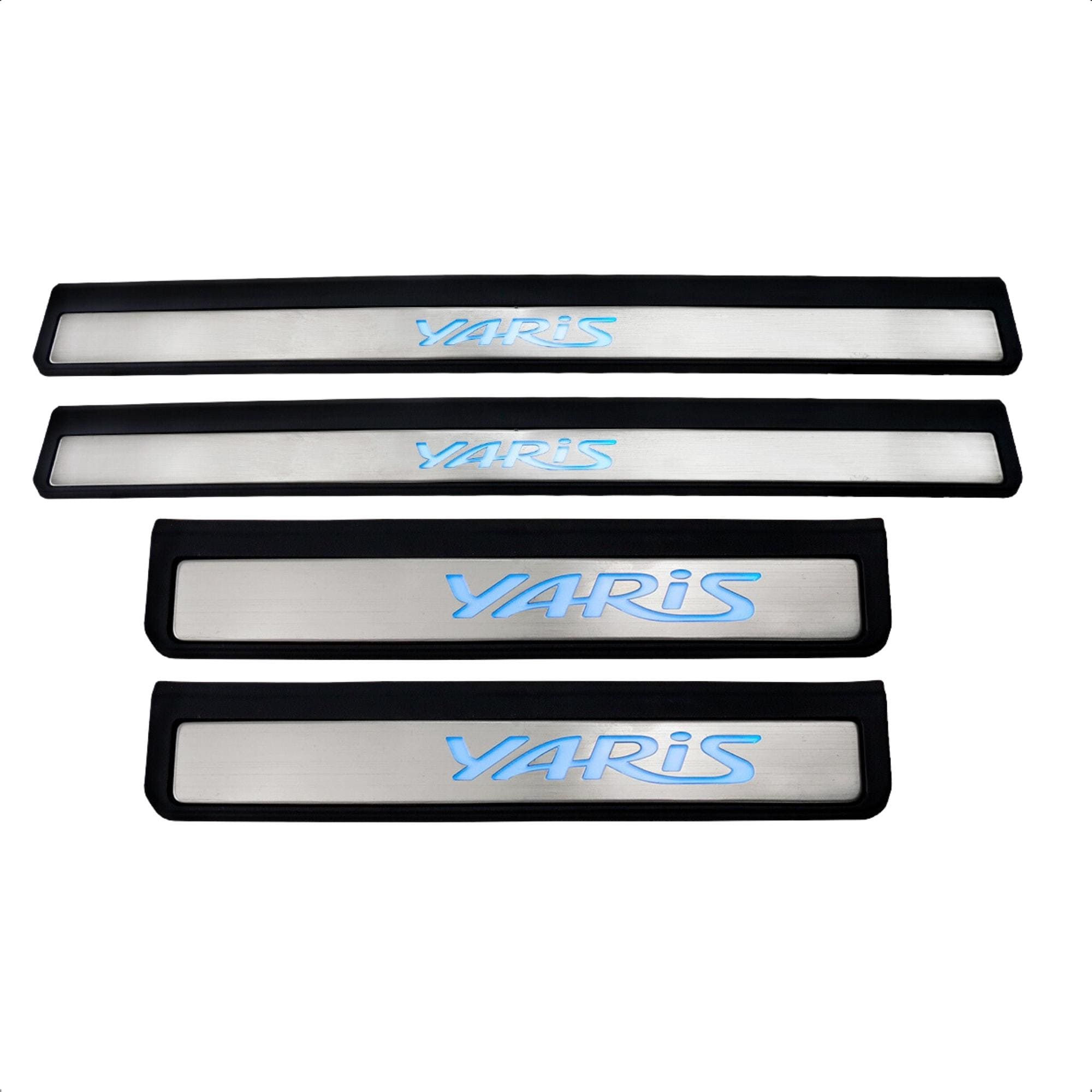 Soleira de Aço Inox para Porta Yaris 2019 até 2023 Cor Cromo Iluminação com Led Suits - SLA871