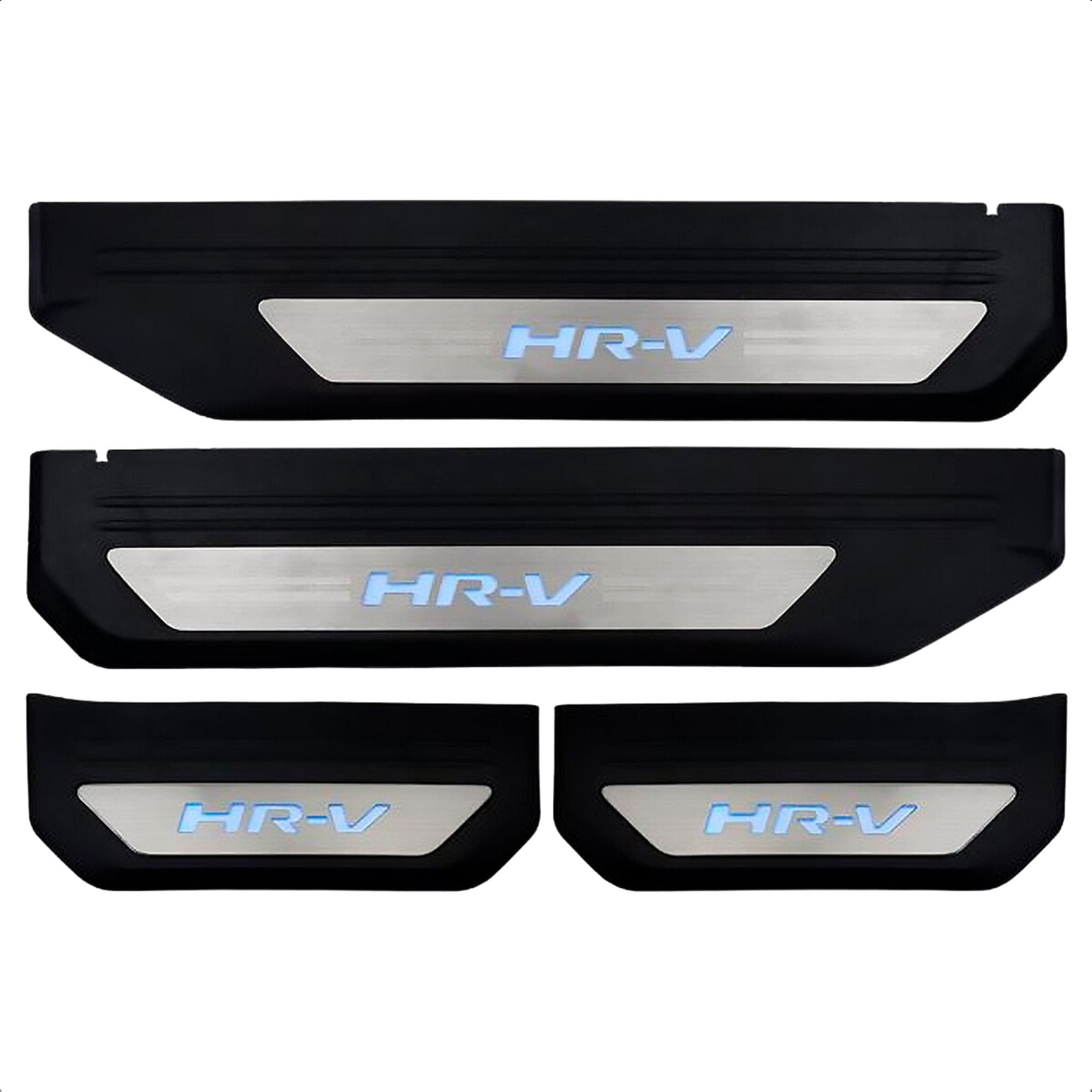 Soleira de Porta para HRV 2016 até 2023 com Led em Aço Inox Cor Cromo Suits - SLA878