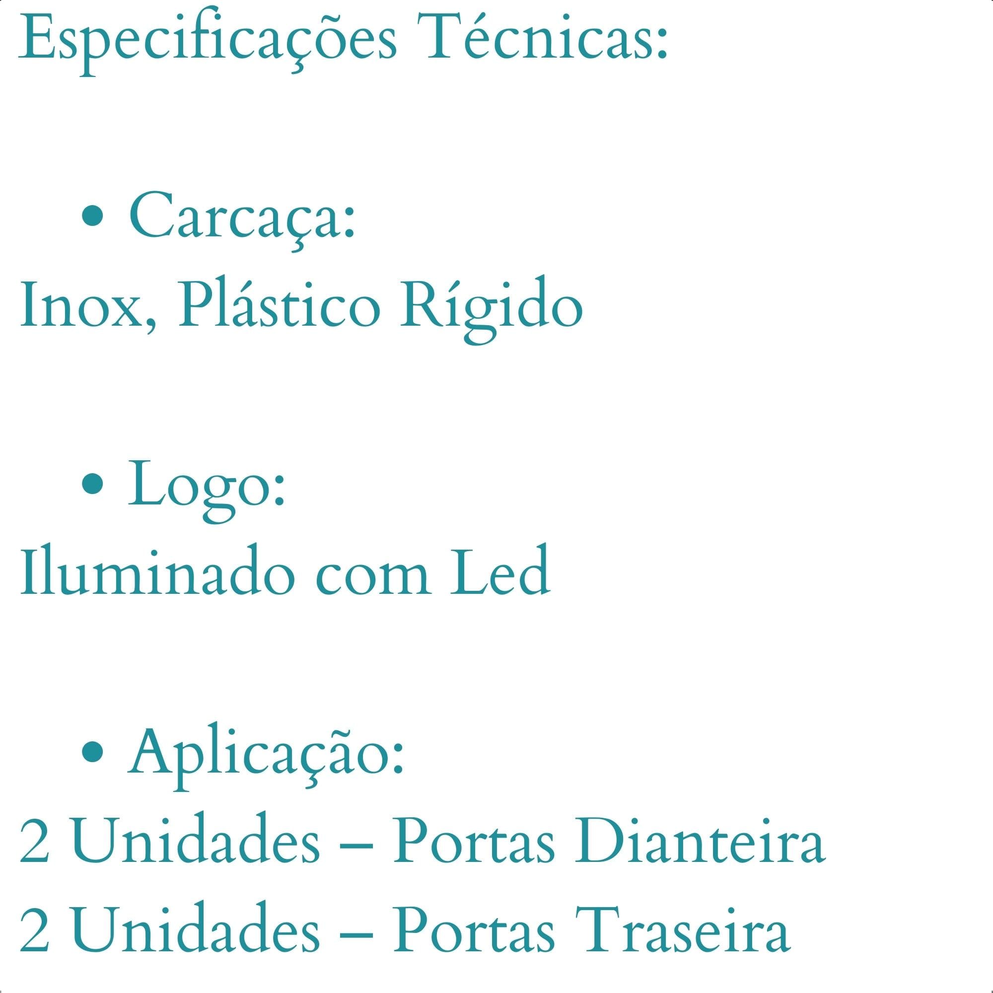 Soleira de Porta para HRV 2016 até 2023 com Led em Aço Inox Cor Cromo Suits - SLA878