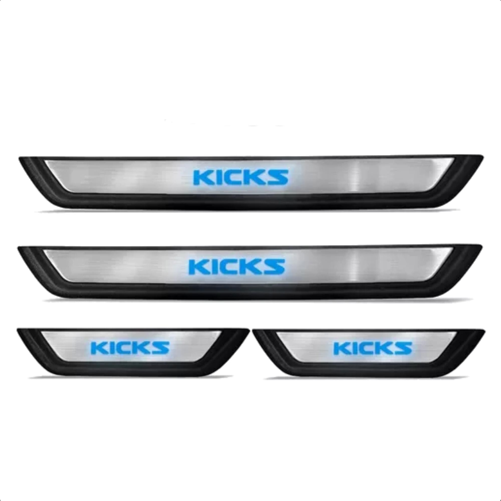 Soleira de Porta em Aço Inox para Kicks 2017 até 2023 Cor Cromo com Led Suits - SLA879