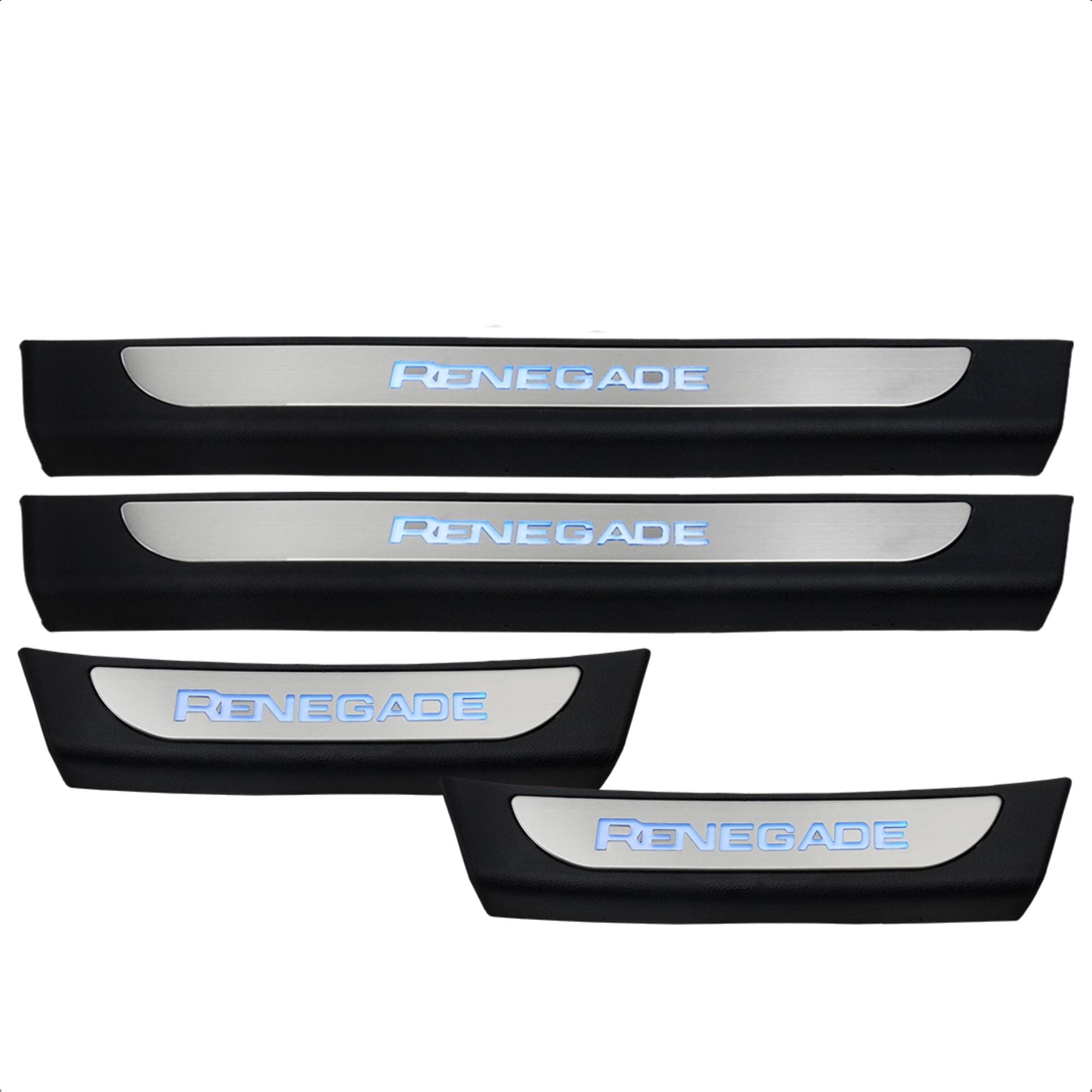Soleira de Porta em Aço Inox para Renegade 2016 até 2023 Cor Cromo com Led Suits - SLA880