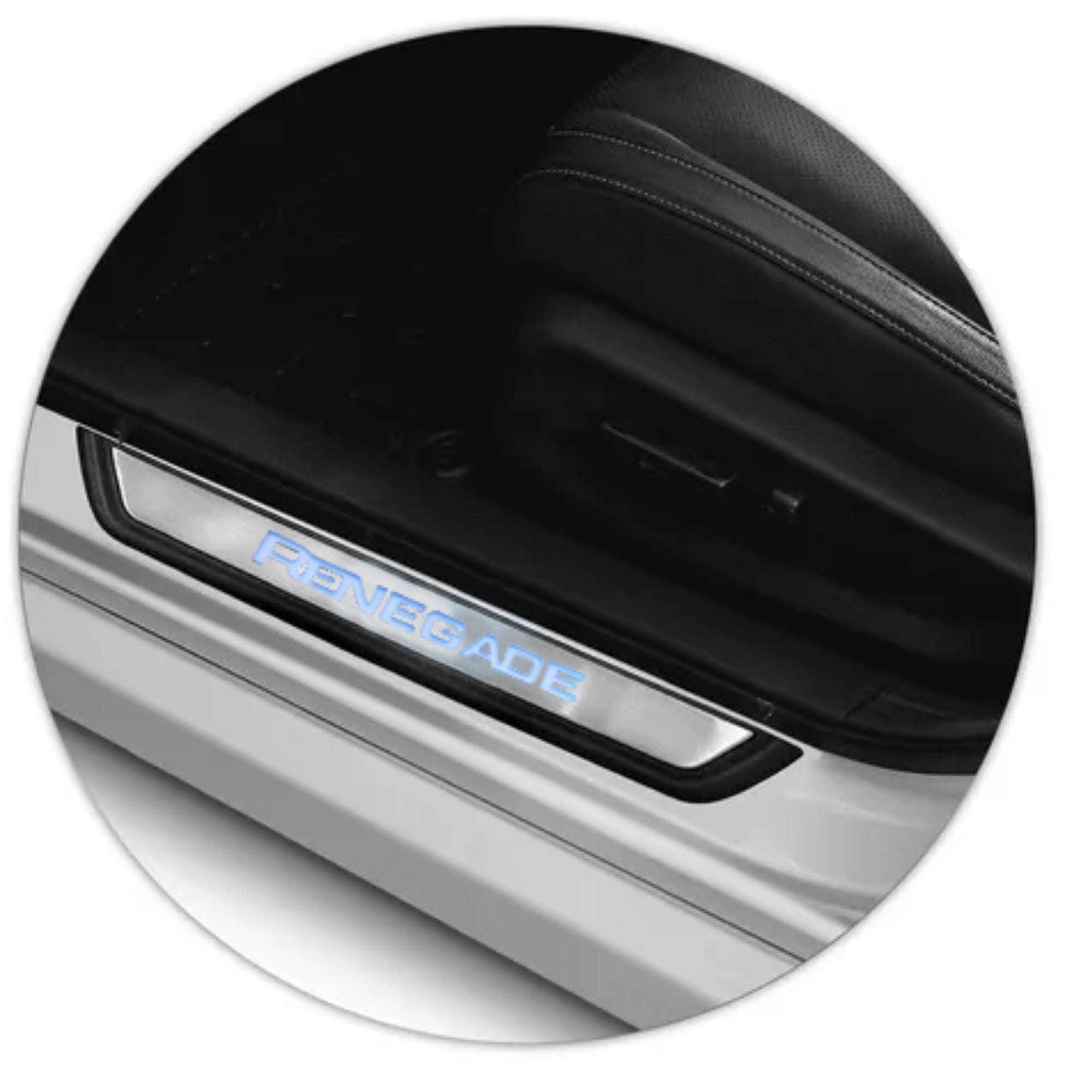 Soleira de Porta em Aço Inox para Renegade 2016 até 2023 Cor Cromo com Led Suits - SLA880