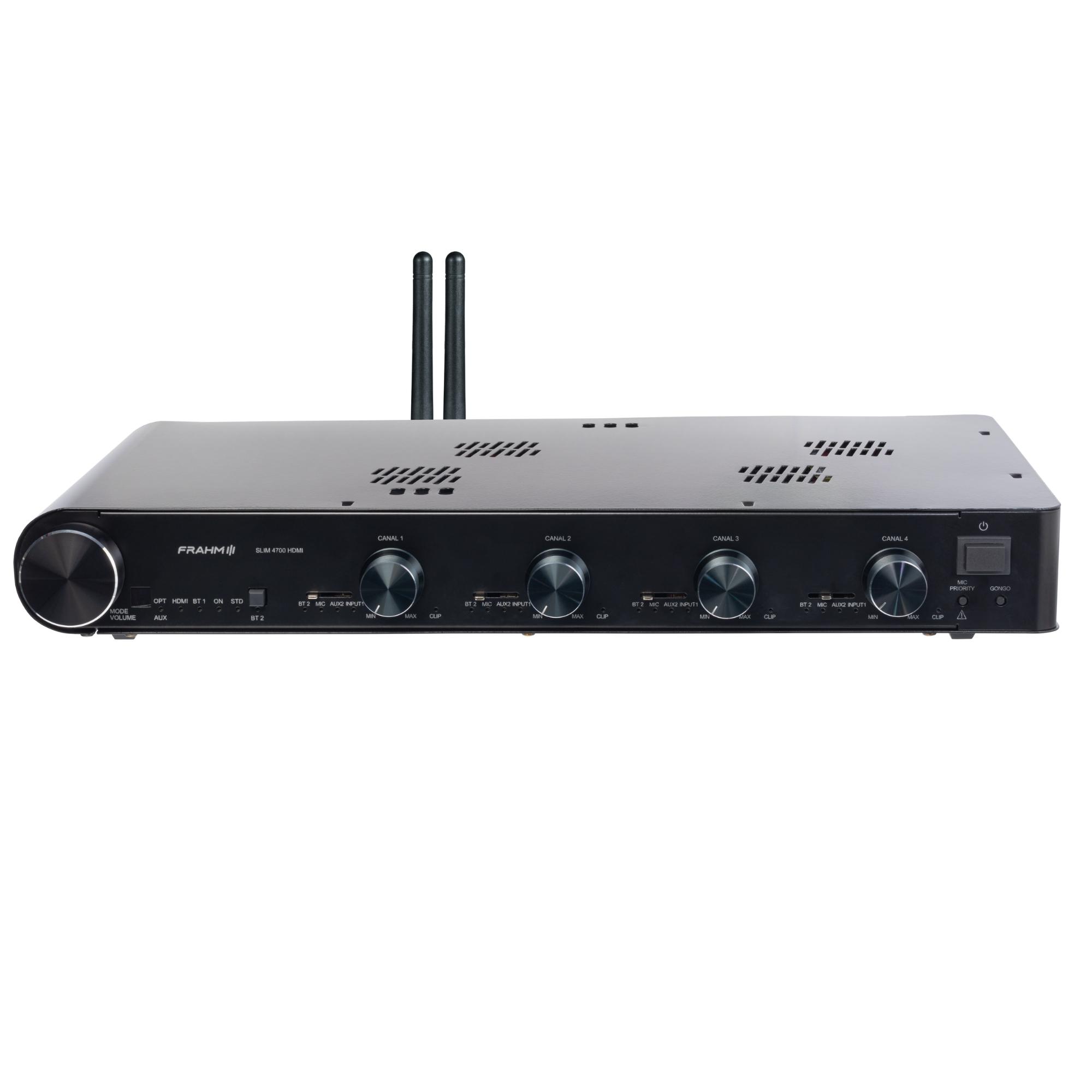 Amplificador Frahm Slim 4700 HDMI 4 Canais de 120W RMS, 4 Ohms Classe D, Bivolt Automático -  32169