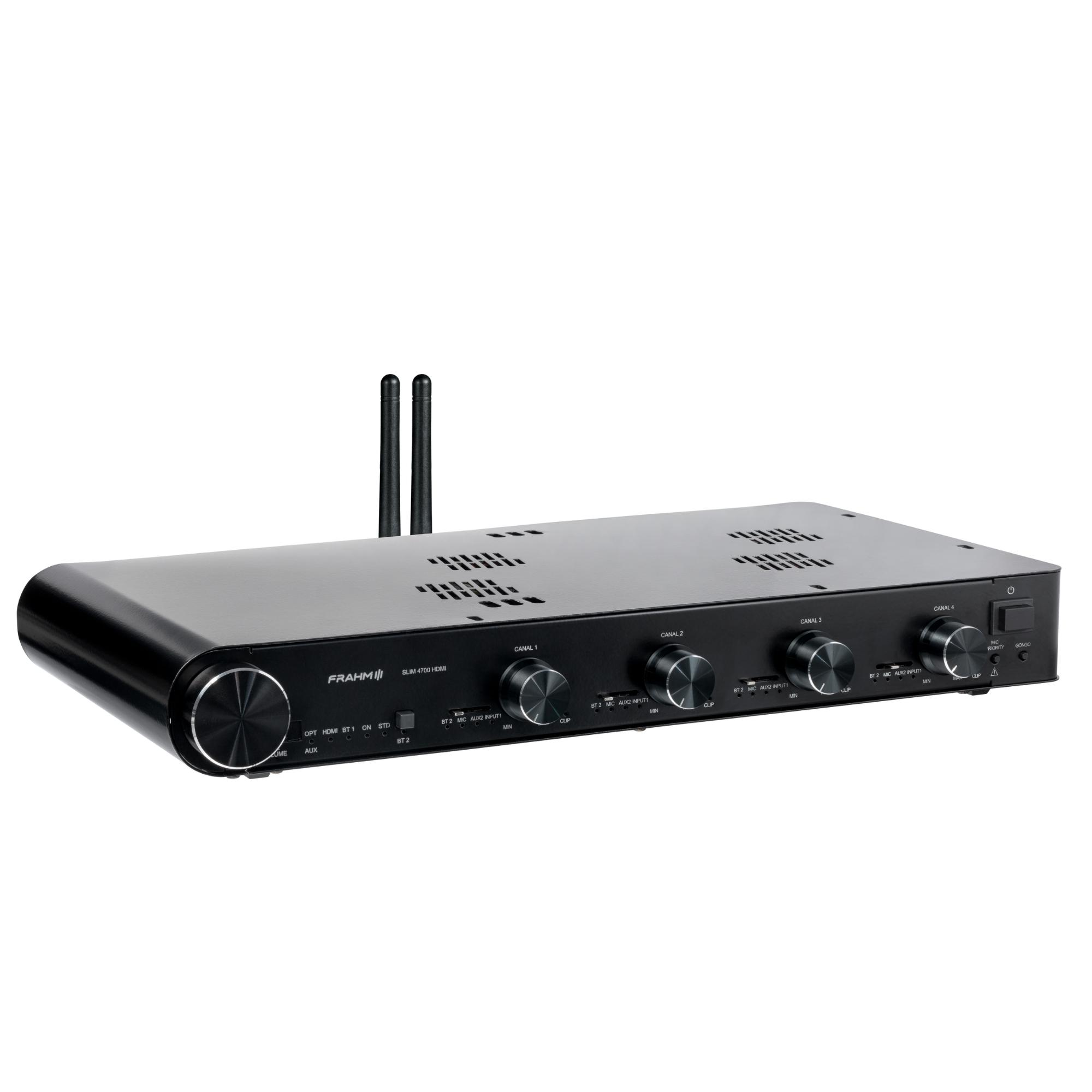 Amplificador Frahm Slim 4700 HDMI 4 Canais de 120W RMS, 4 Ohms Classe D, Bivolt Automático -  32169
