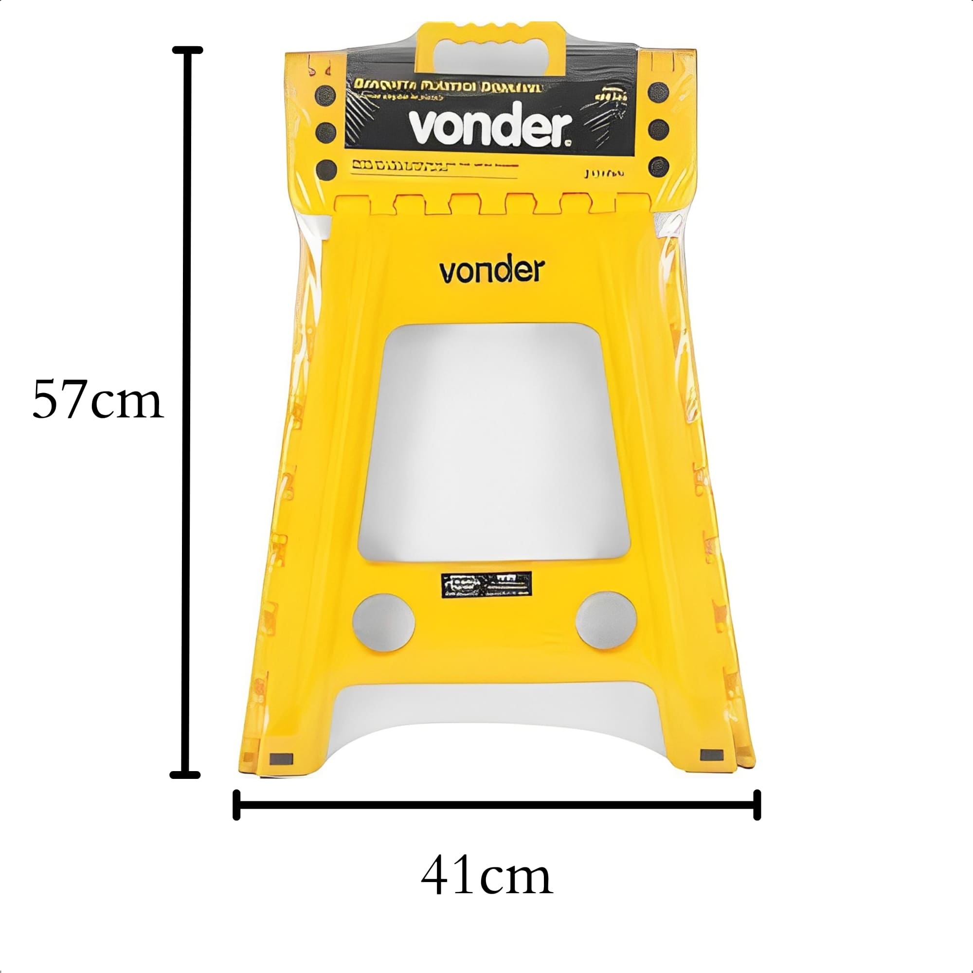Banqueta Plástica Dobrável Amarela Altura 450mm Aguenta até 150kg Vonder - 3540045001