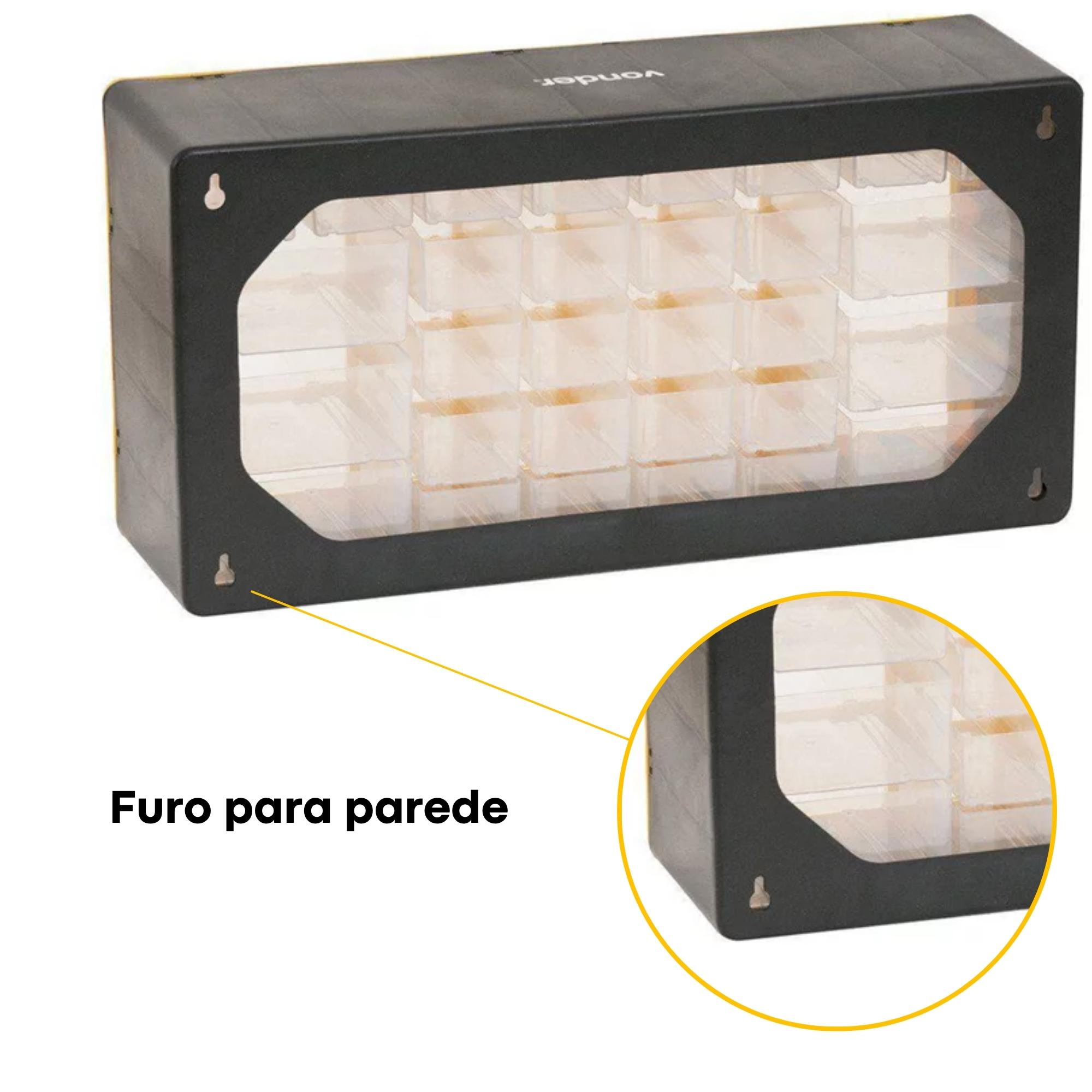 Organizador plástico Vonder c/ 3 Gavetas, Divisórias, 50x16x25 cm OPV 0300 - 6108300000
