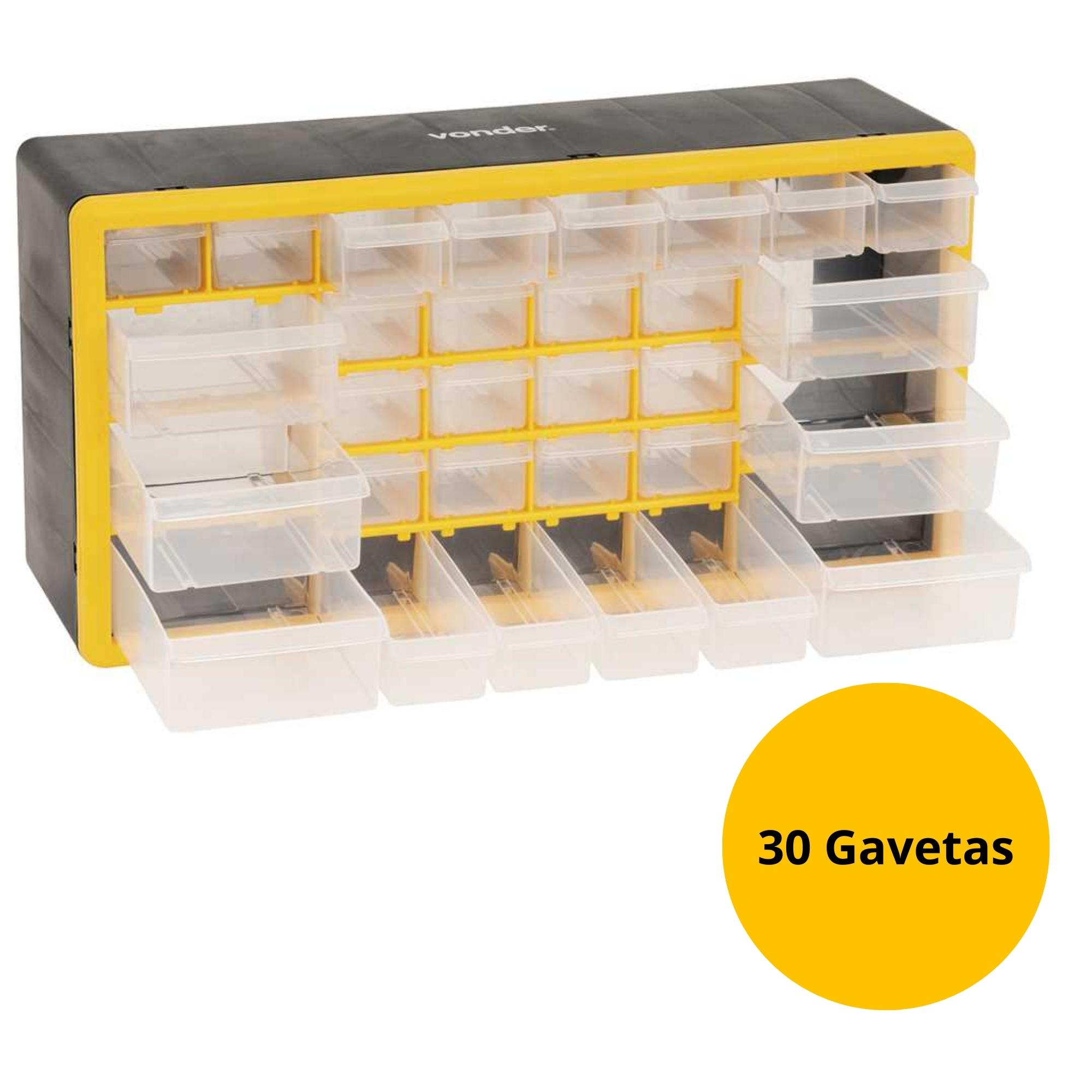 Organizador plástico Vonder c/ 3 Gavetas, Divisórias, 50x16x25 cm OPV 0300 - 6108300000