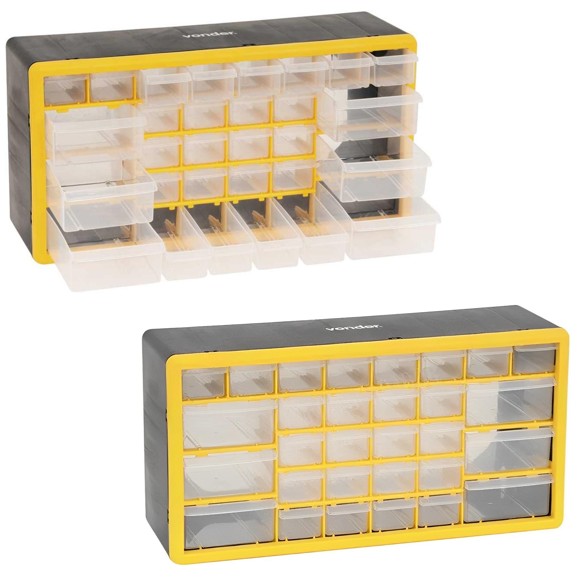Organizador plástico Vonder c/ 3 Gavetas, Divisórias, 50x16x25 cm OPV 0300 - 6108300000