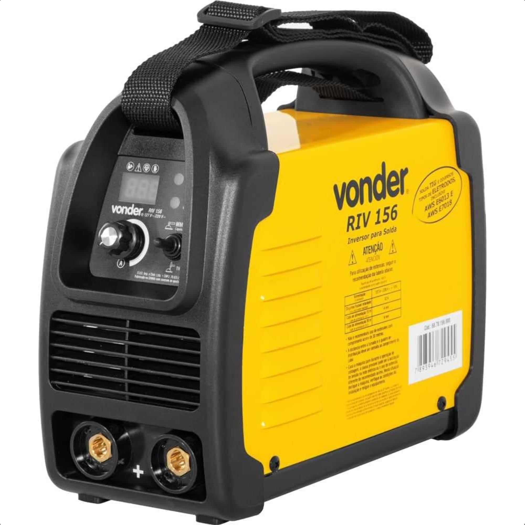 Inversor para Solda Bivolt com Eletrodo e TIG 150A RIV 156 com Display Digital Vonder - 6878156000