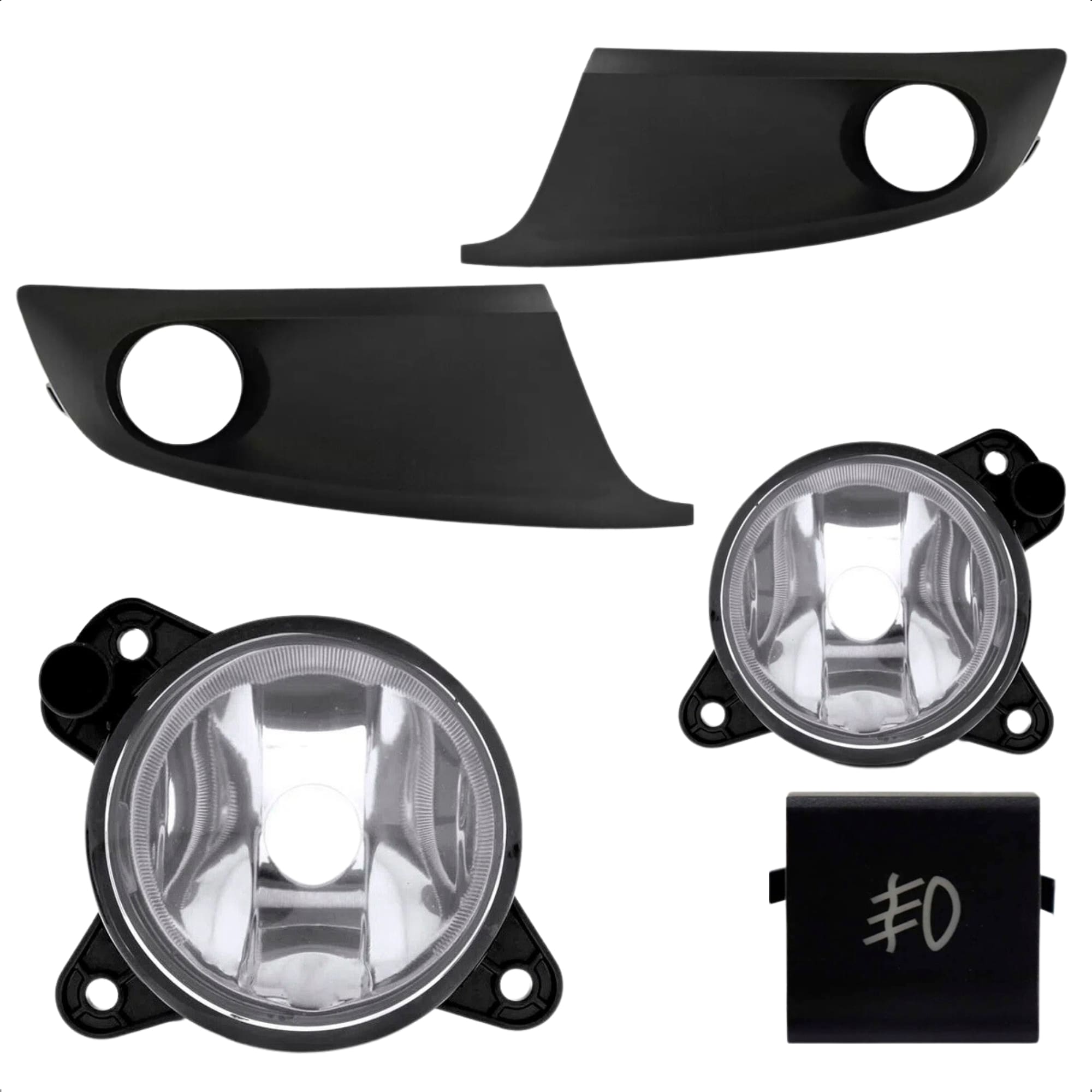 Kit Farol de Milha Fox 2014 Moldura Lente Policarbonato Botão Quadrado Original Suits - STS051VW