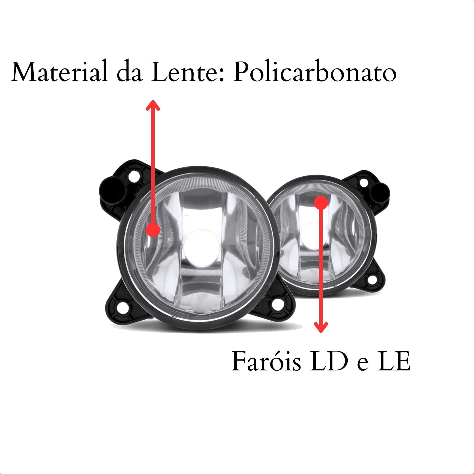 Kit Farol de Milha Fox 2014 Moldura Lente Policarbonato Botão Quadrado Original Suits - STS051VW