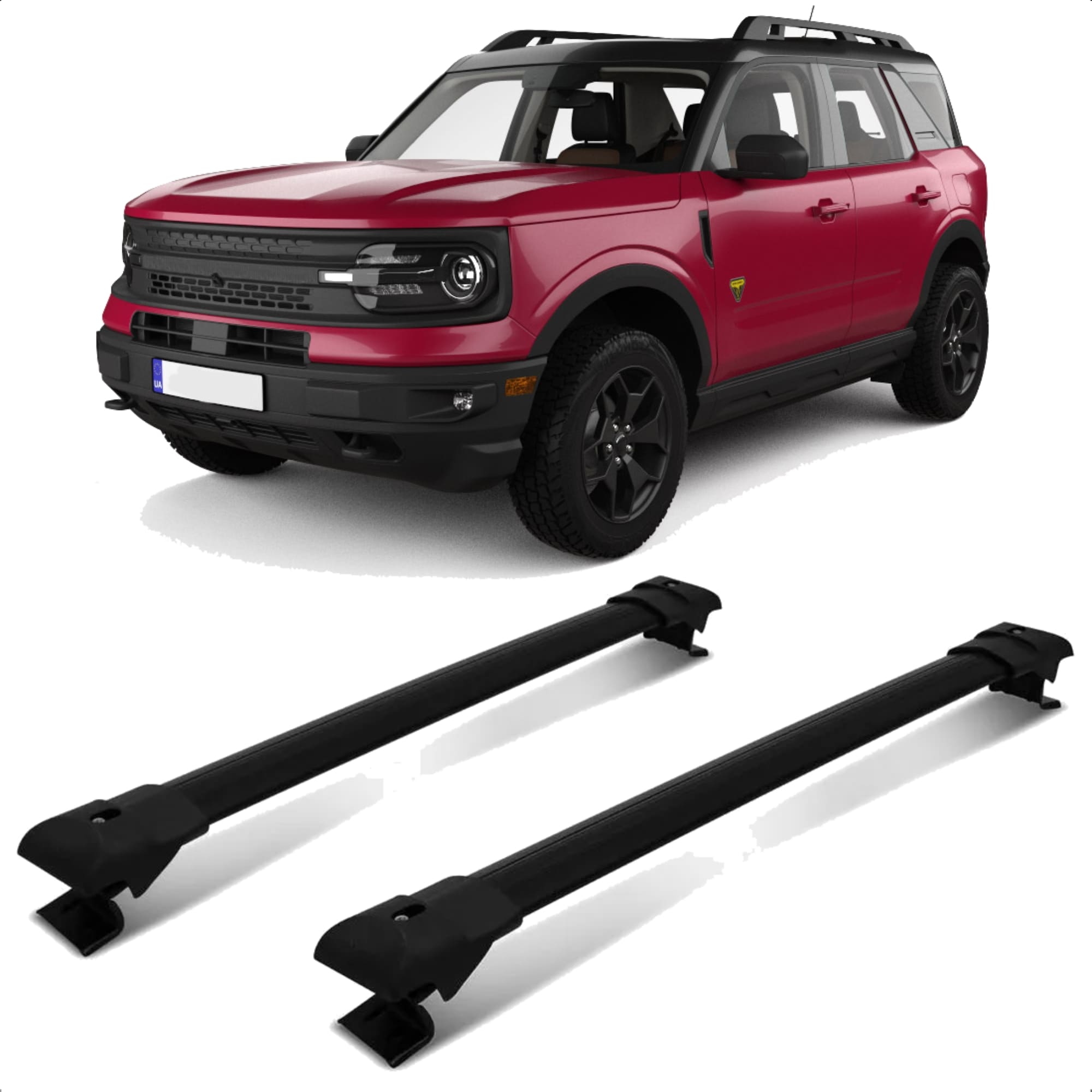 Travessa Slim Preta p/ Bronco 2021-2023 45Kg Presa na Longarina S/ Necessita Furar Projecar-TS-530