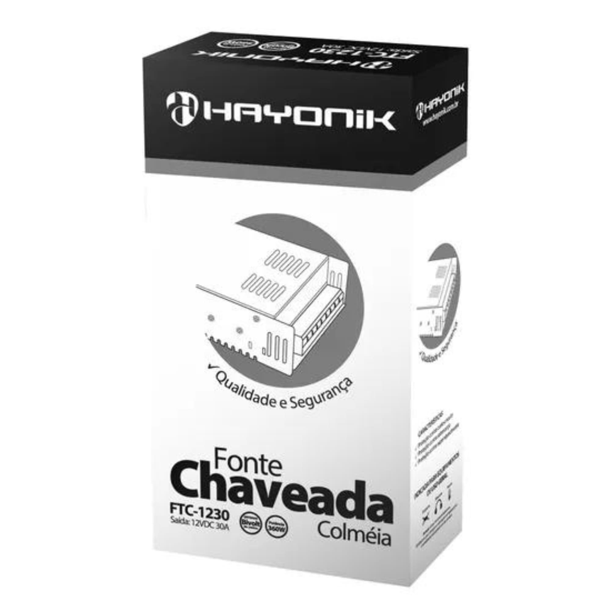 Fonte Colmeia 30A Bivolt Manual (127V/220V) Potência de 360W Hayonik - FTC1230 63757