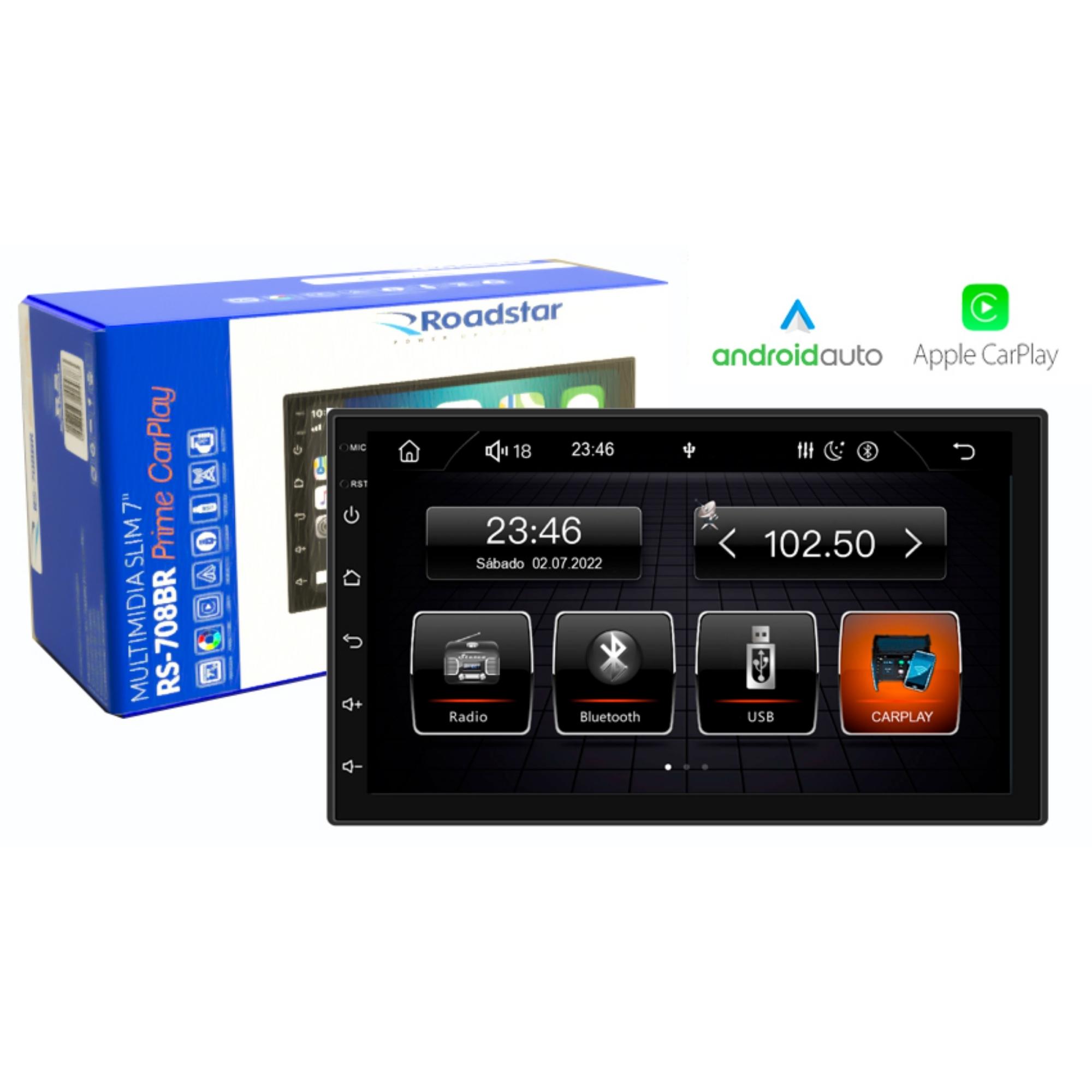 COMP Kit Multimídia Som Automotivo MP5 Roadstar - RS708BR + Moldura HRV 2015 em diante + Interface + Câmera + Chicotes