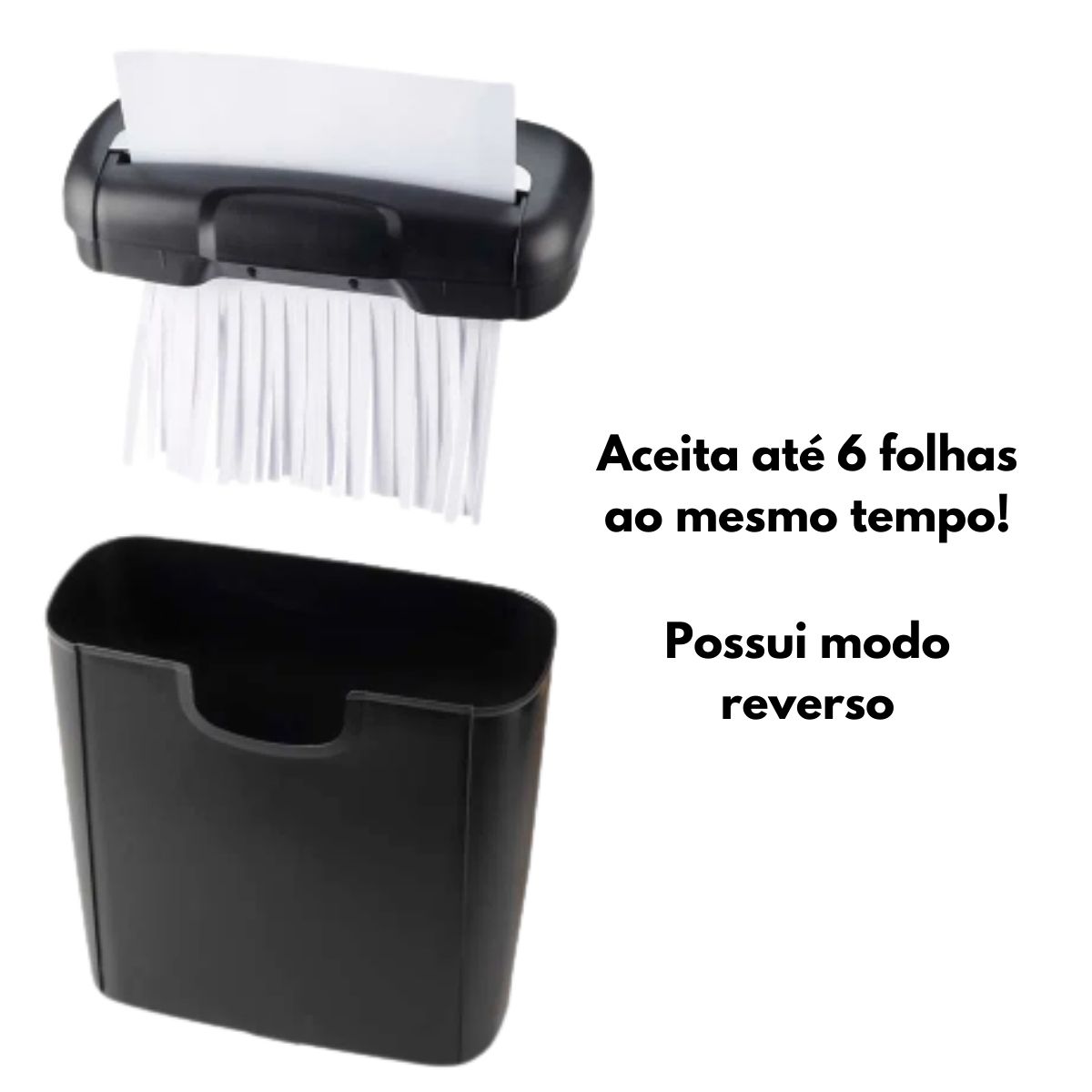 Fragmentadora de Papel e Cartão 6 Folhas em Tiras 10L 110V/220V Multilaser OF009 Voltagem:110V